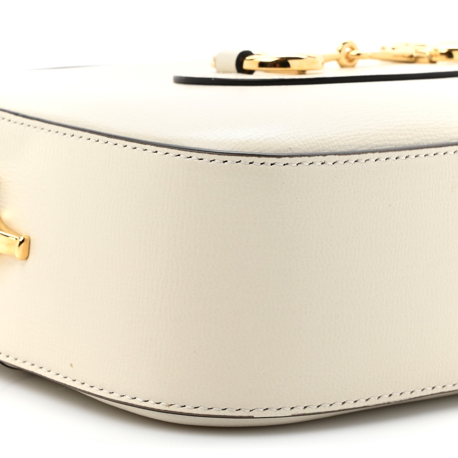 Azalea Calfskin Mini Horsebit 1955 Camera Shoulder Bag Mystic White