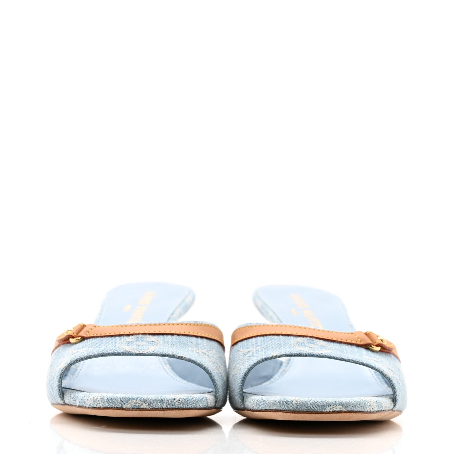 Denim Monogram Neo Revival Mules 39 Light Blue