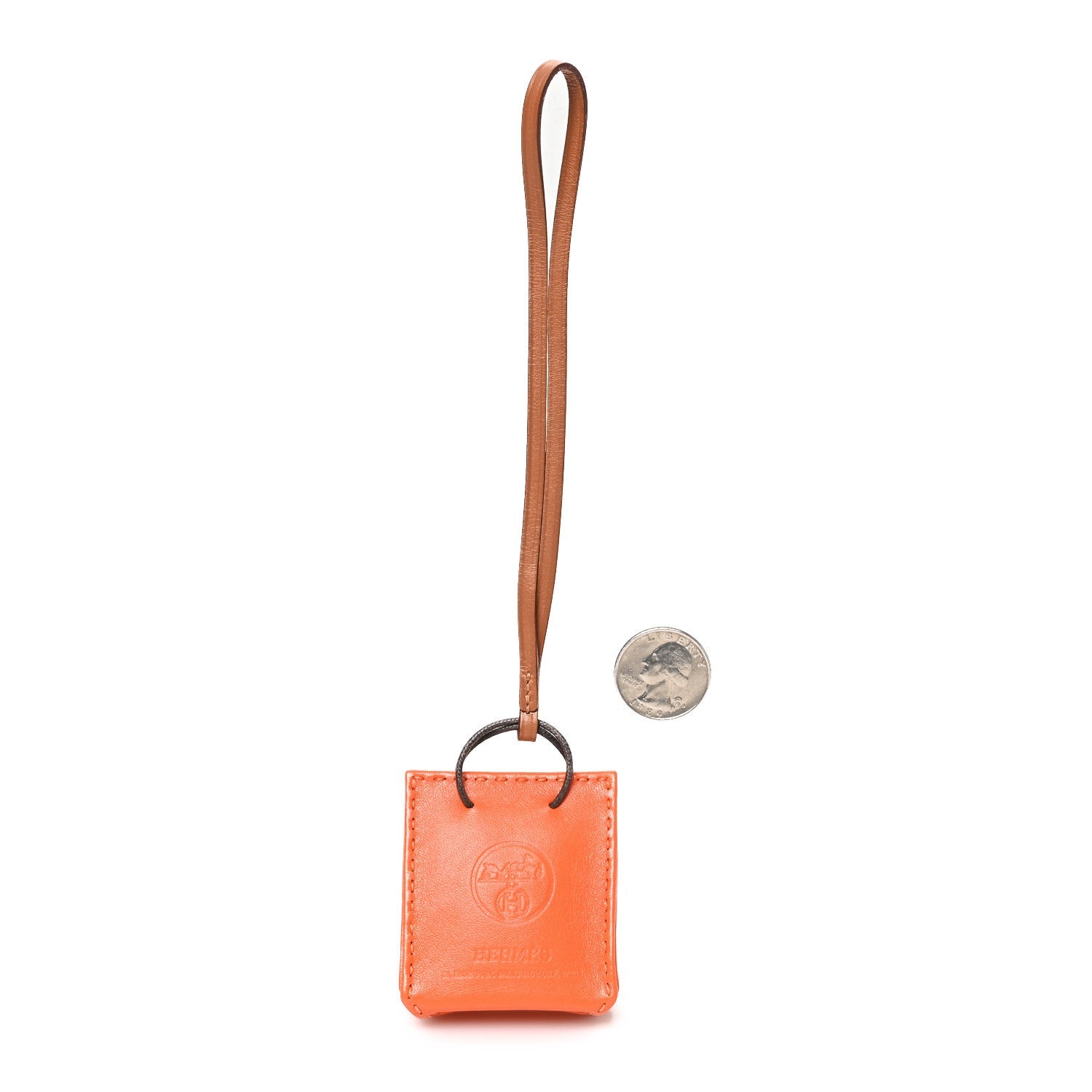 Milo Lambskin Swift Shopping Bag Charm Feu Gold