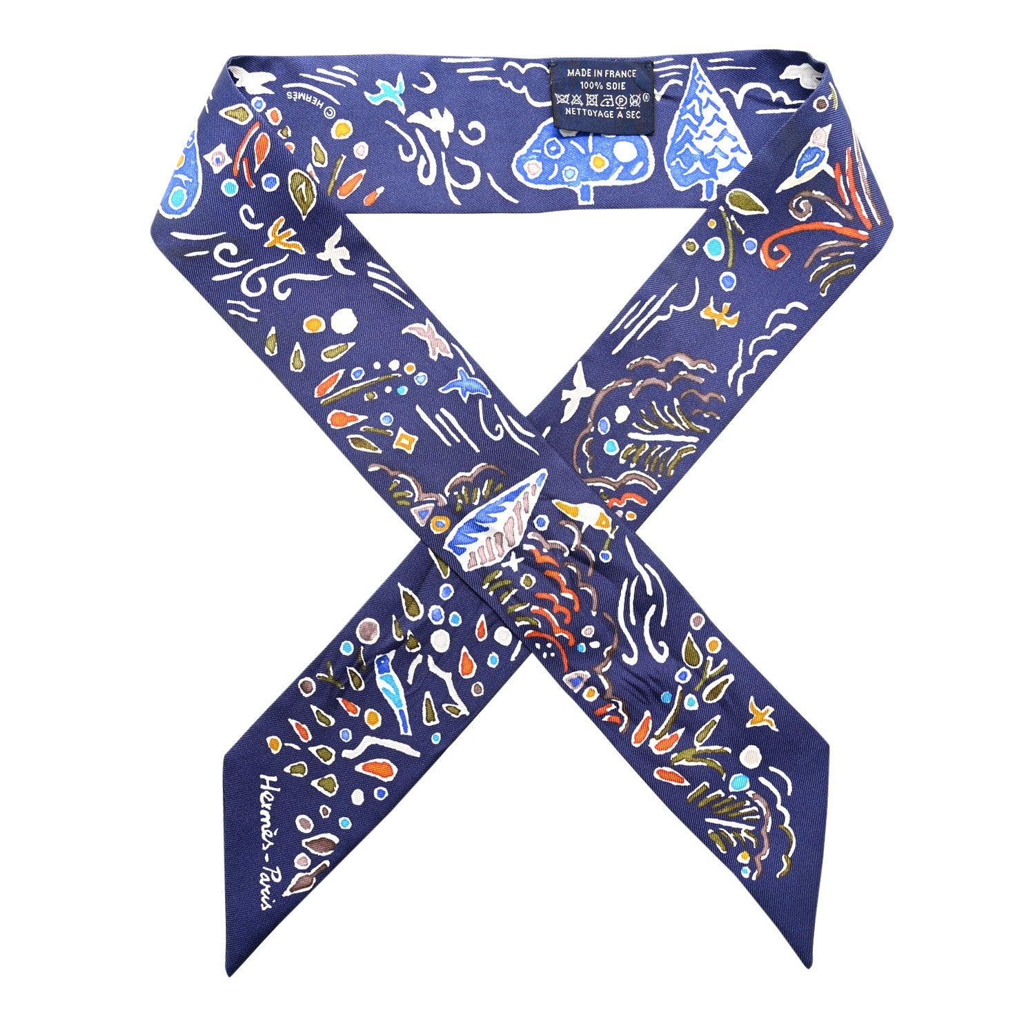Silk Isola Di Primavera Twilly Marine Kaki White