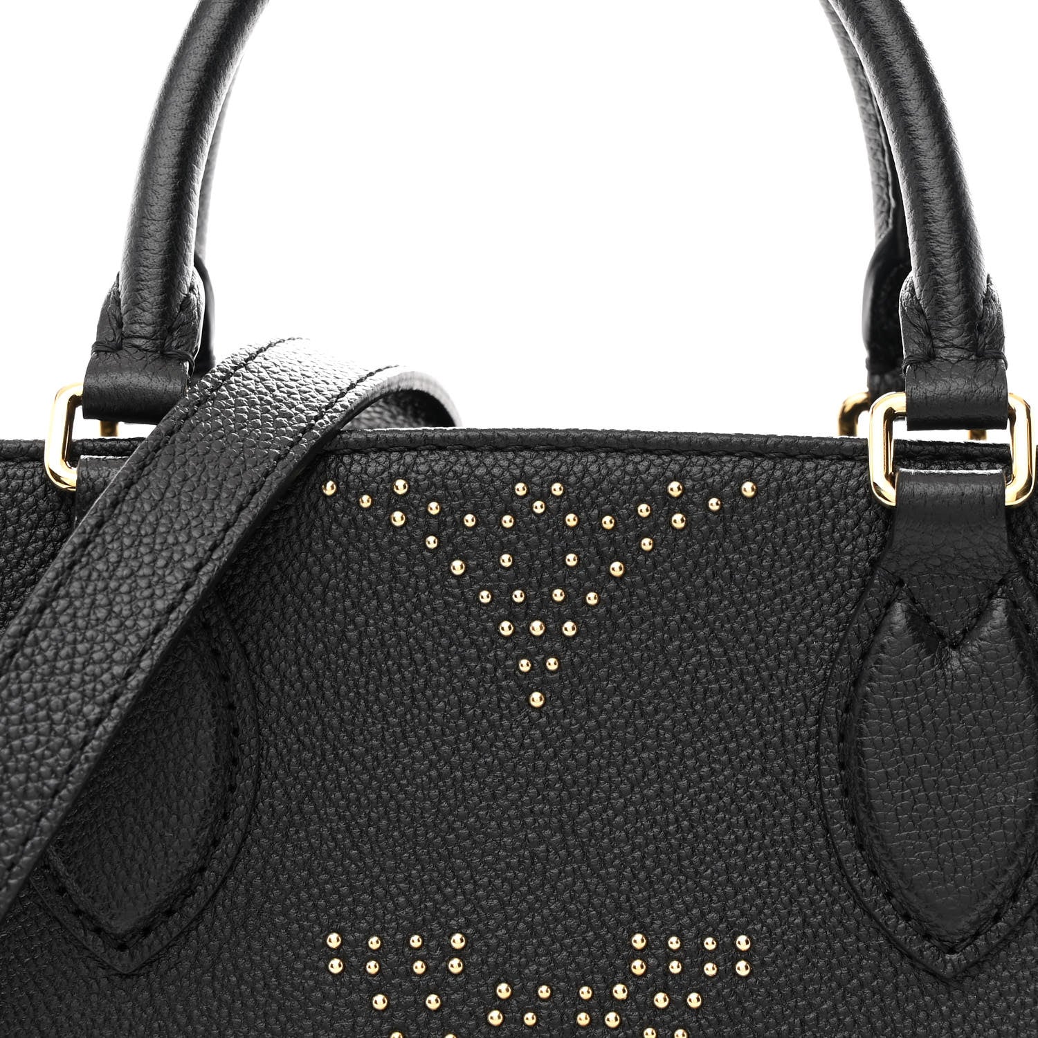 Grained Calfskin Studded Monogram Giant Onthego PM Black
