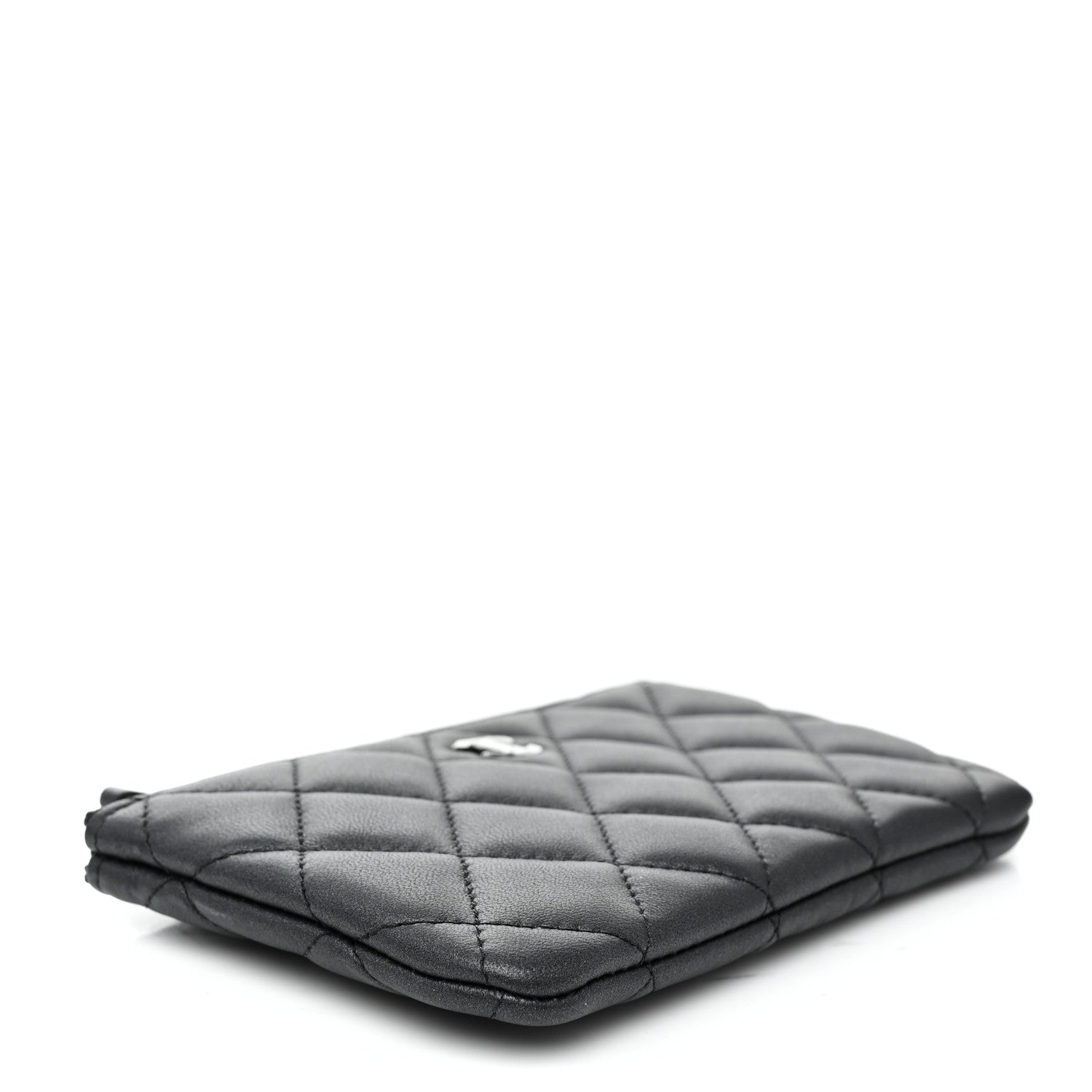 Pearly Lambskin Quilted Small Cosmetic Case So Black