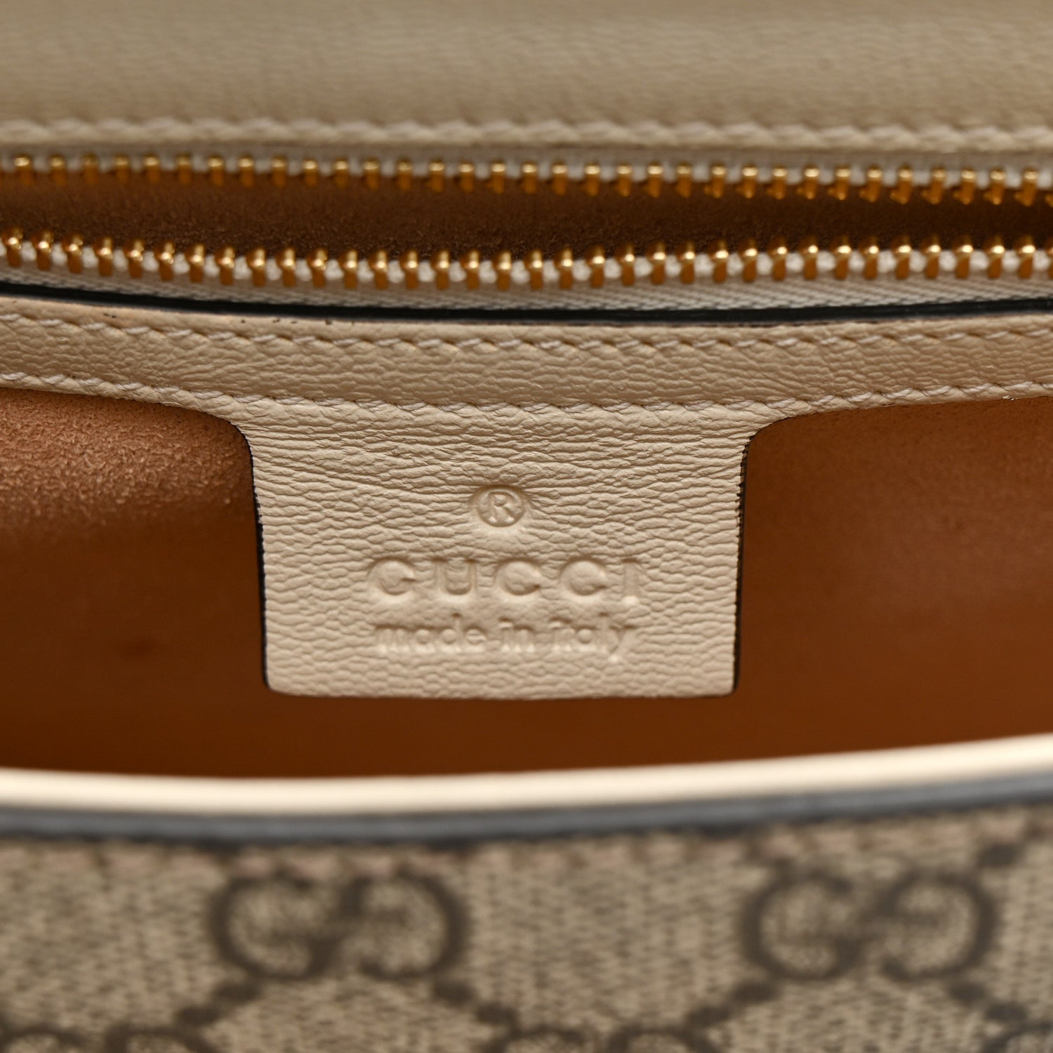 GG Supreme Monogram Calfskin Small Padlock Messenger Shoulder Bag Beige Mystic White Sun Oil