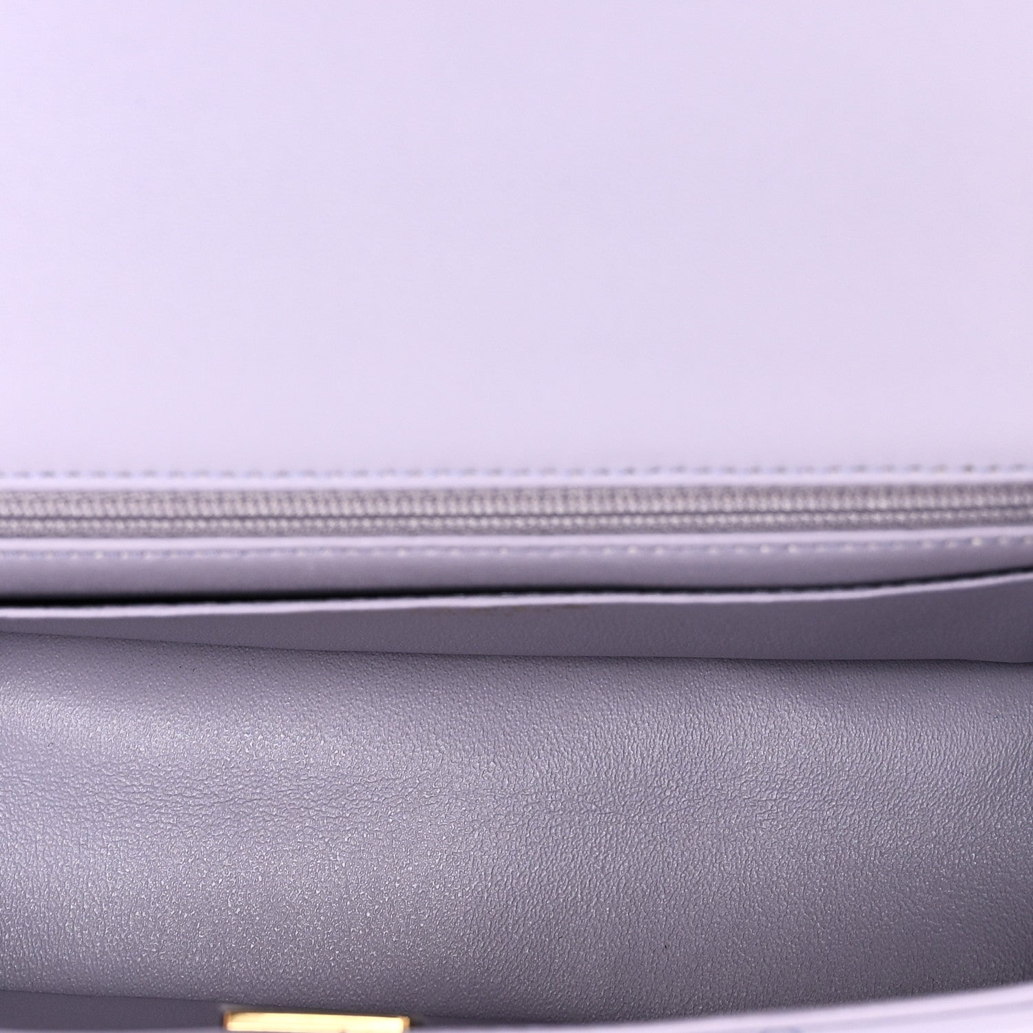 Lambskin Quilted Mini Top Handle Rectangular Flap Light Purple