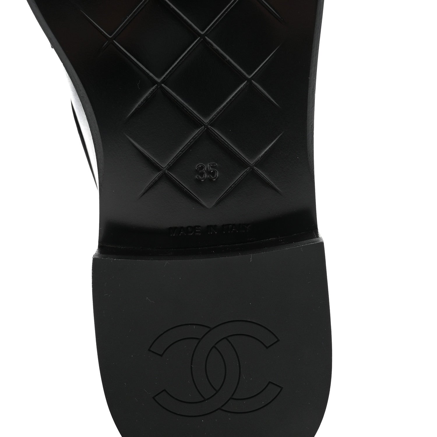 Lambskin Quilted CC Turnlock Loafers 35 Black