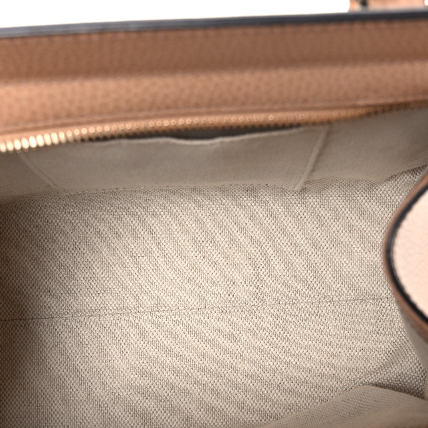 Dollar Calfskin Medium Soho Top Handle Satchel Camelia