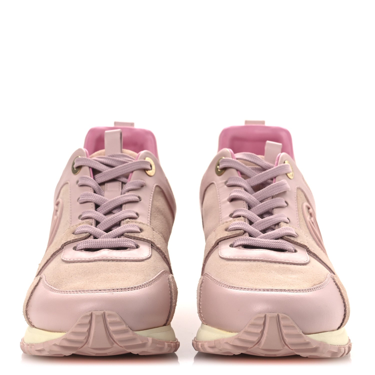 Suede Calfskin Run Away Sneakers 37.5 Pink
