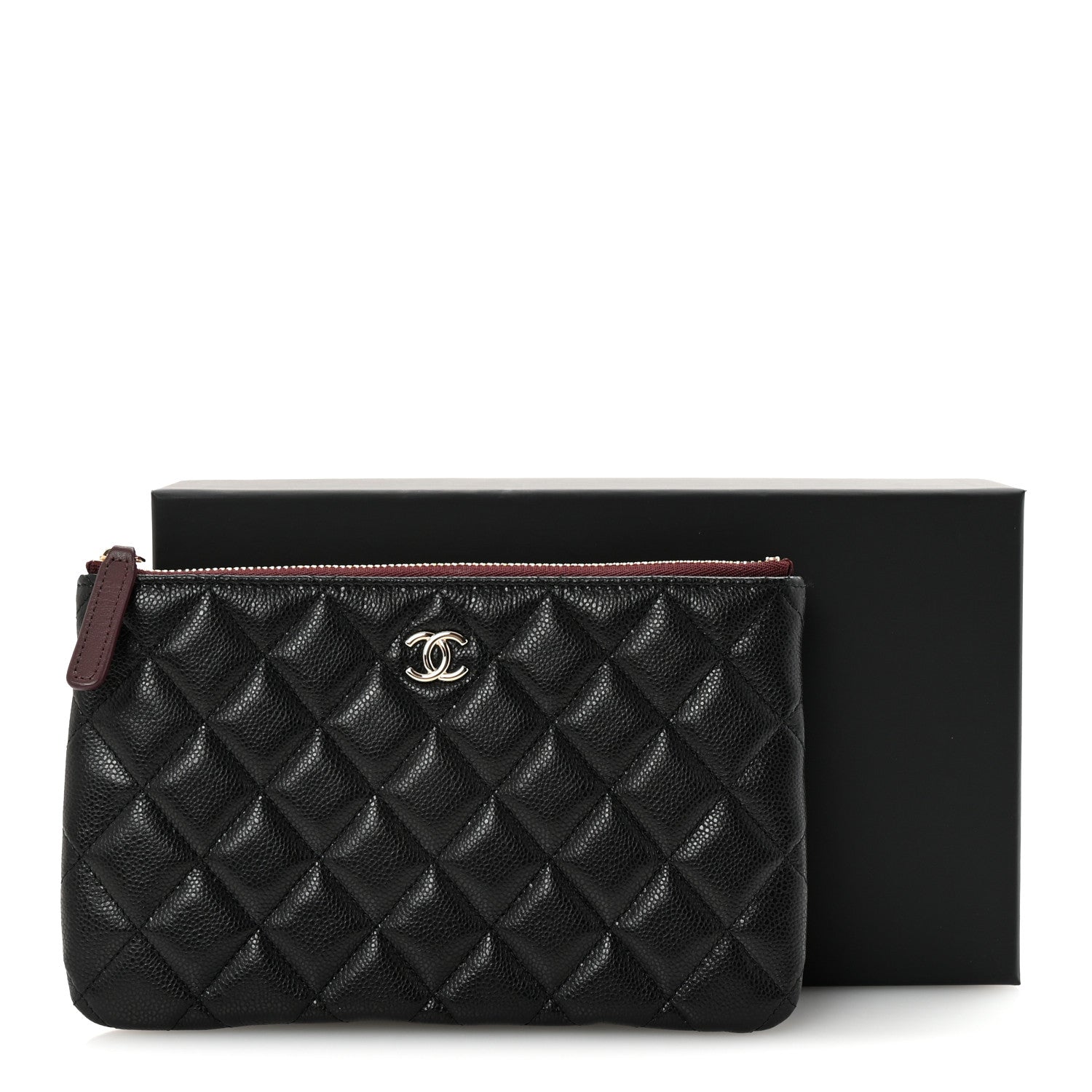 Caviar Quilted Cosmetic Case Black