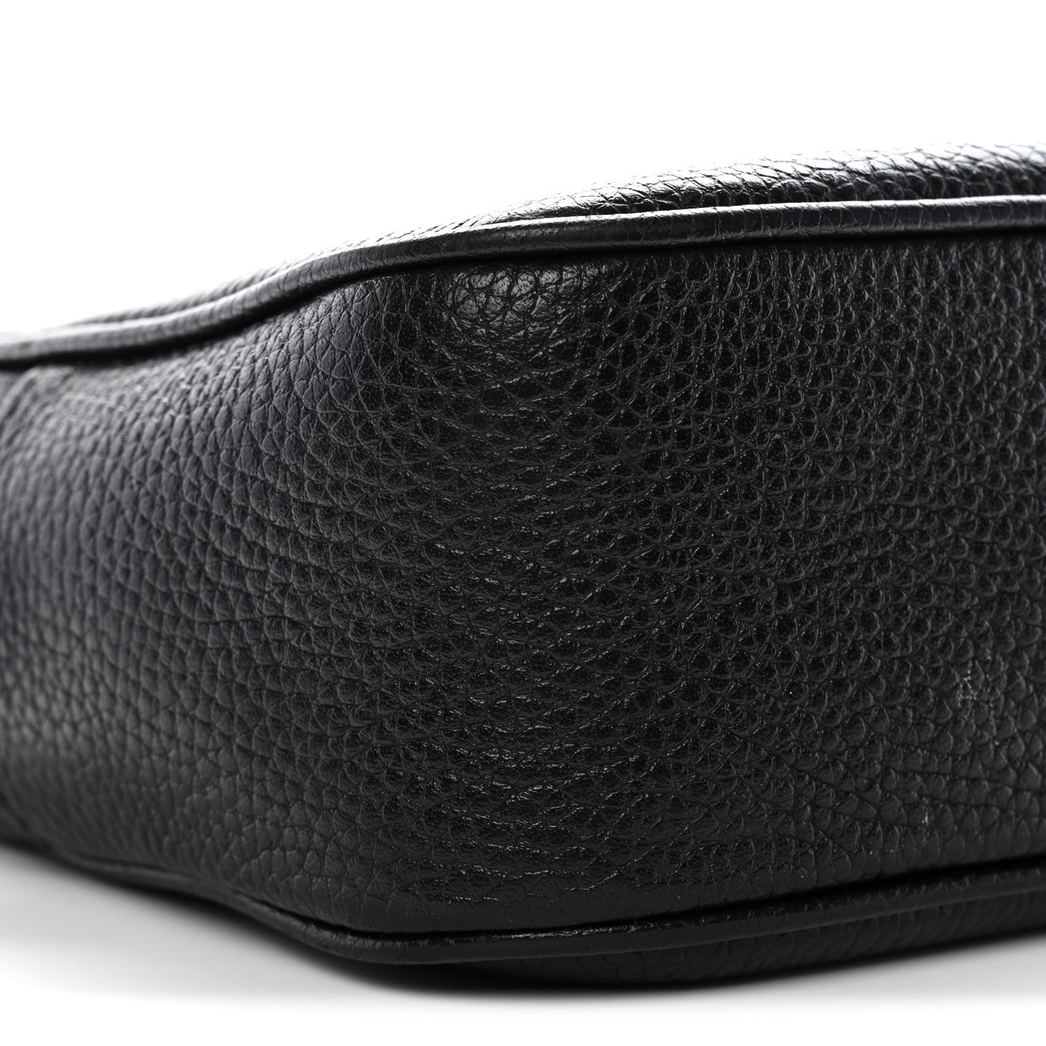Pebbled Calfskin Small Soho Disco Bag Black