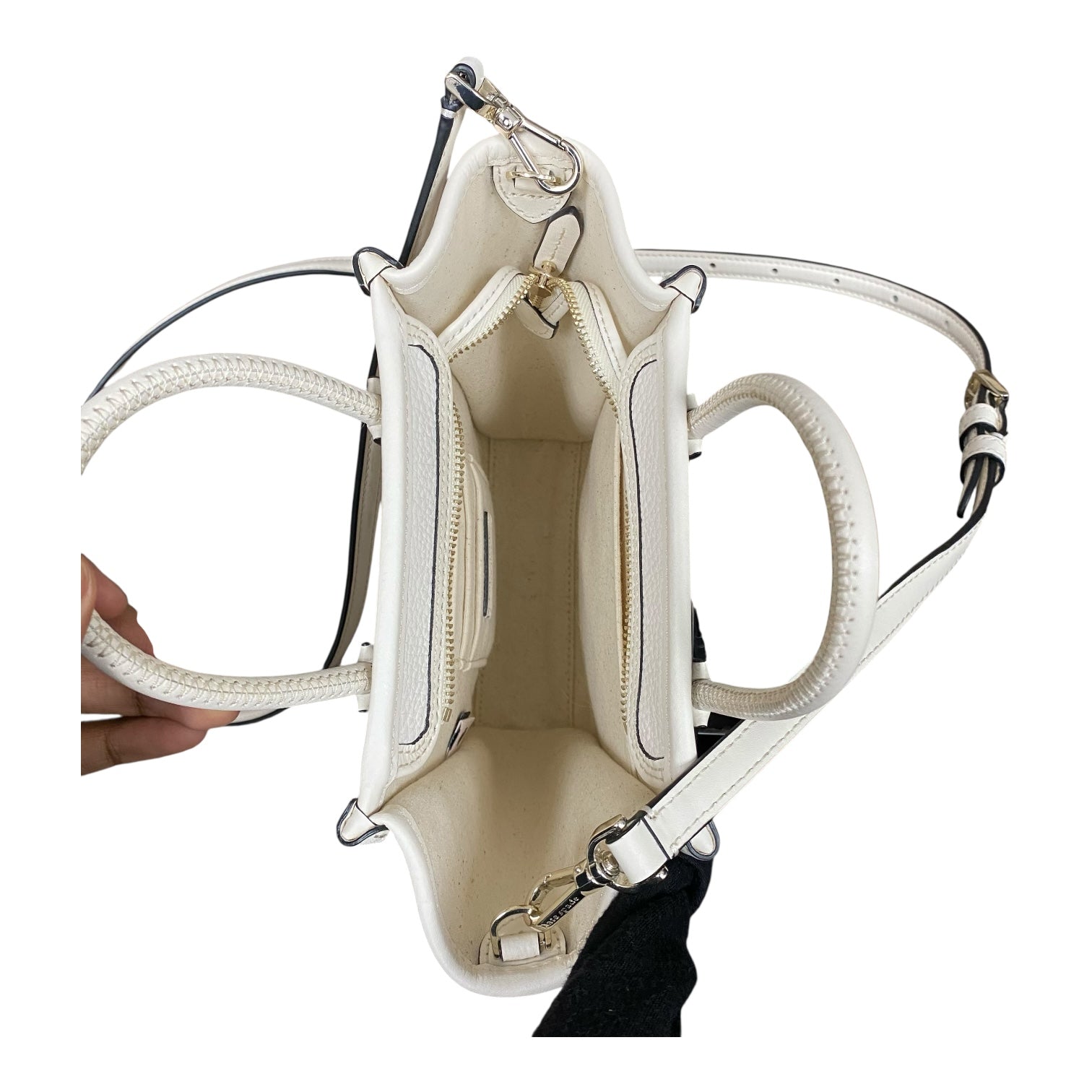 Handbag Designer By Kate Spade In Black & White, Size:Small