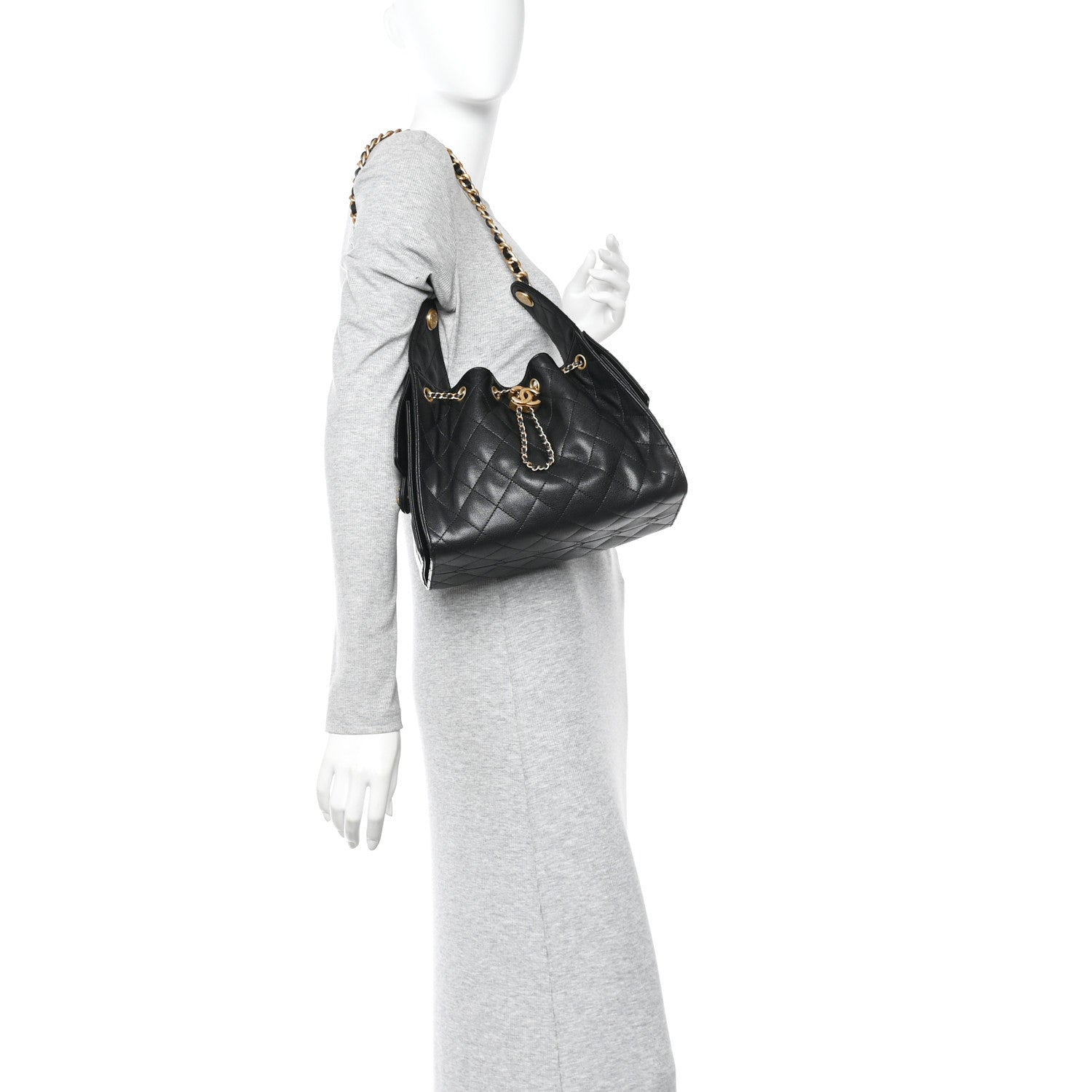 Caviar Quilted Small Chanel 25 Handbag Black