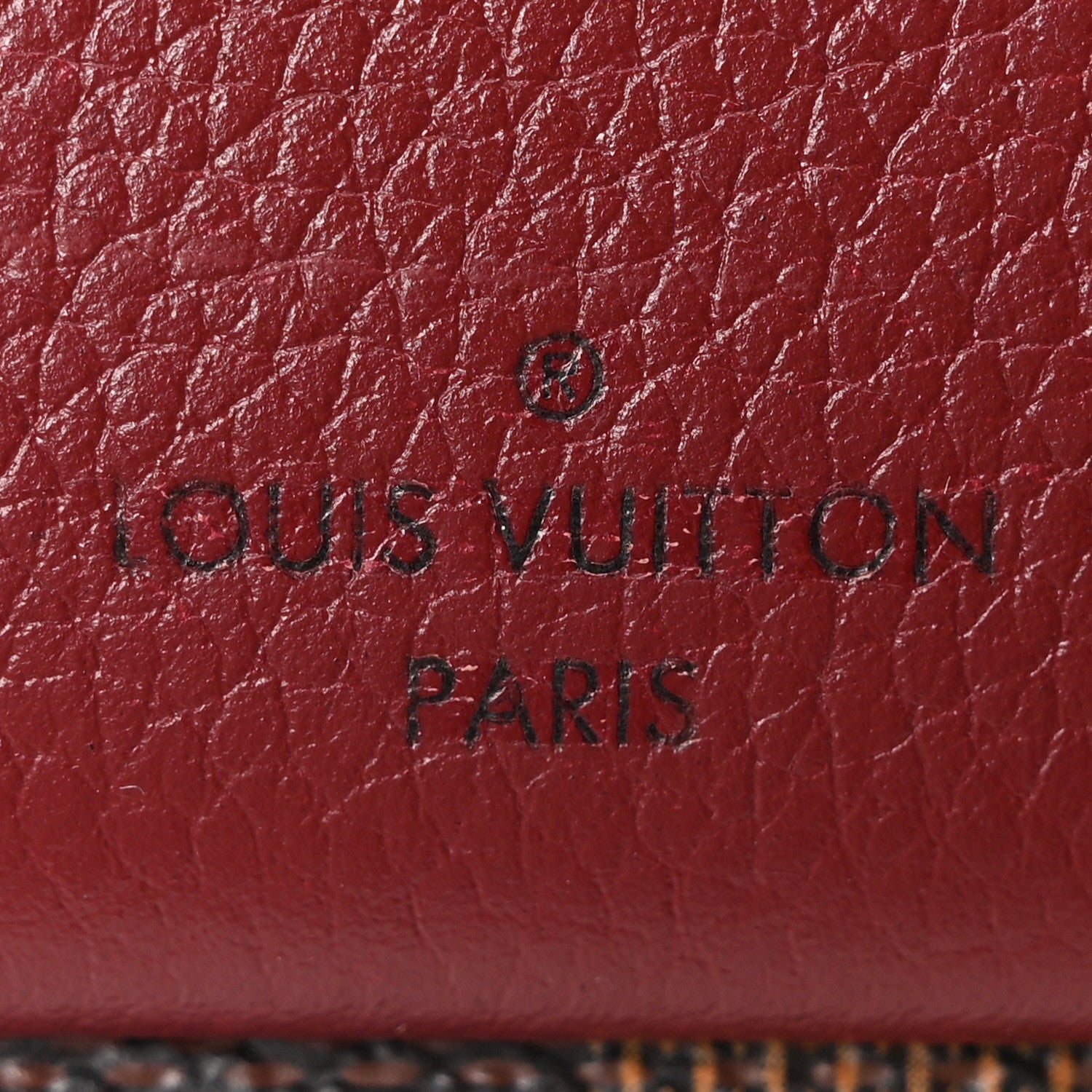 Damier Ebene Vavin Chain Wallet Red