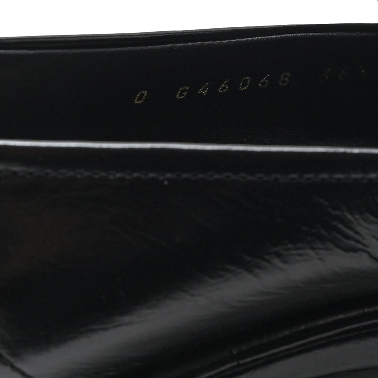 Shiny Calfskin Logo Loafers 36.5 Black