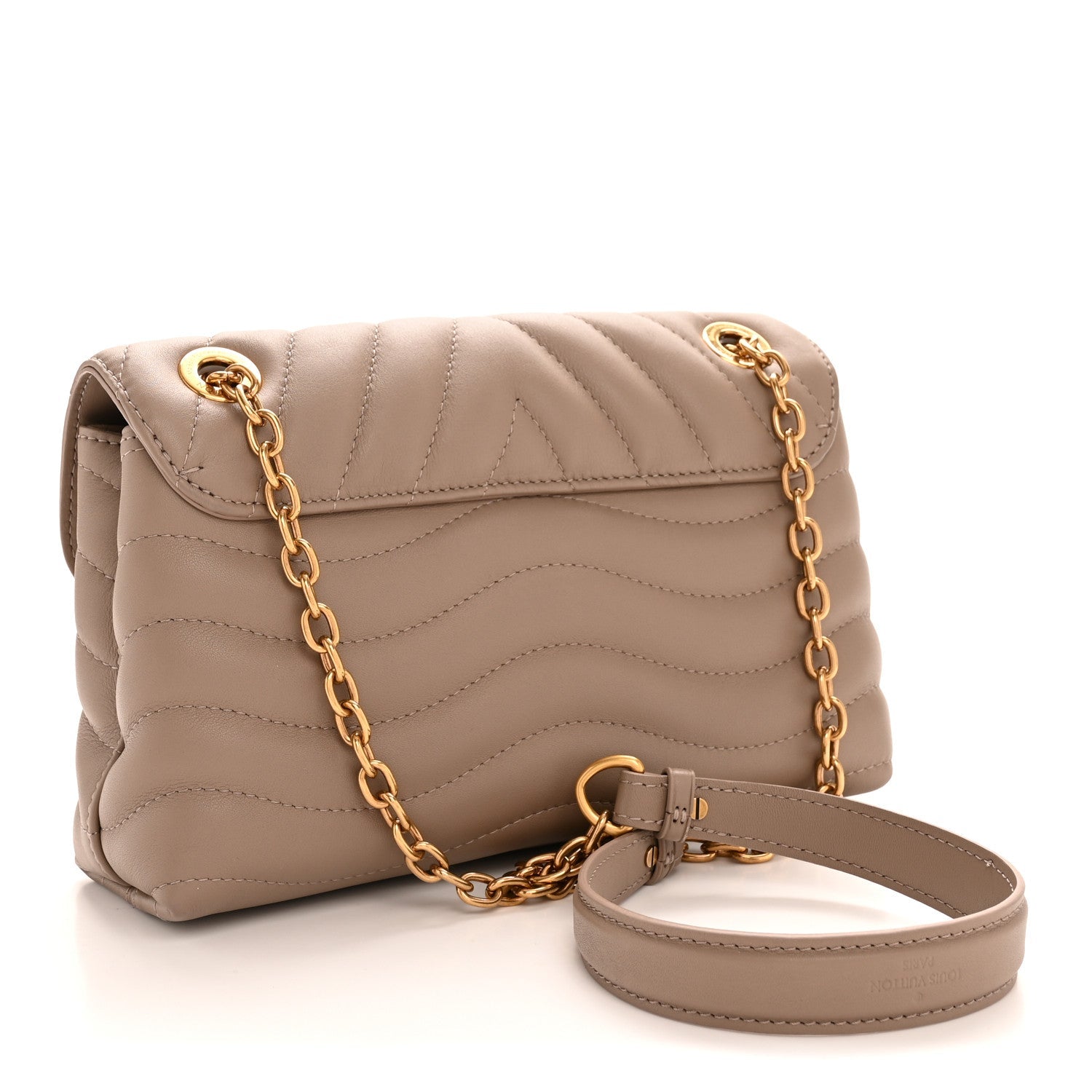 Calfskin LV New Wave Chain Bag Taupe