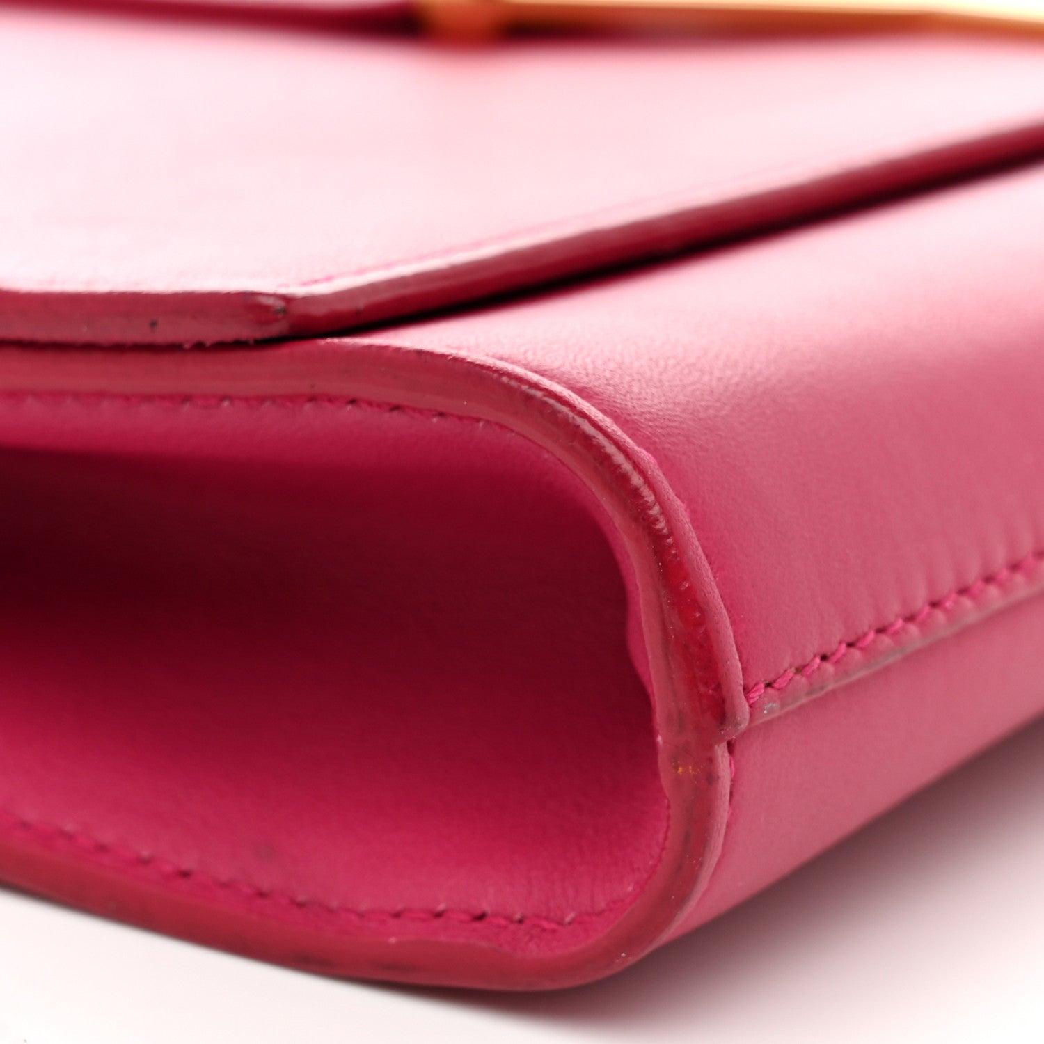 Calfskin Classic Y Ligne Clutch Fuchsia