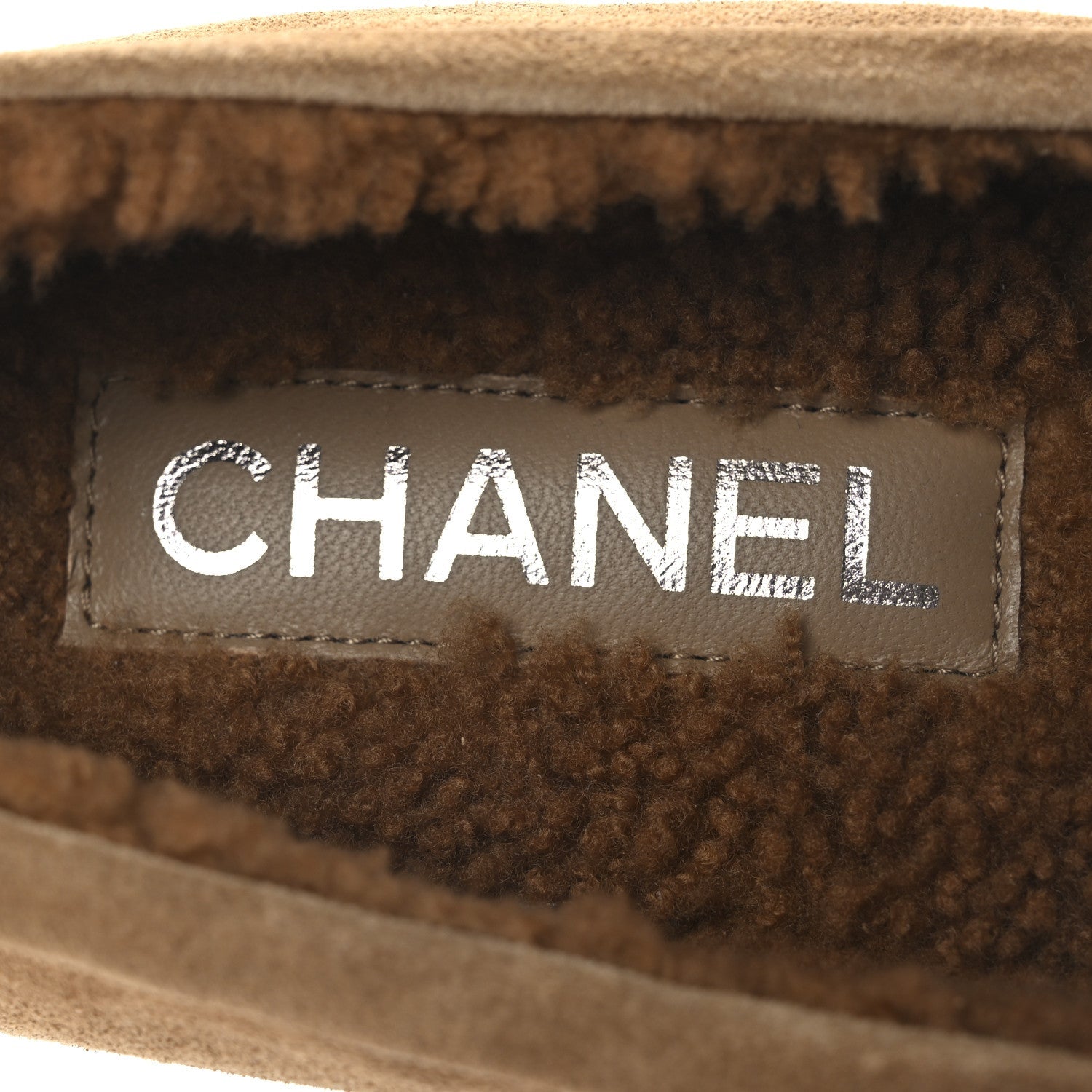 Suede Calfskin CC Loafers 36.5 Dark Beige
