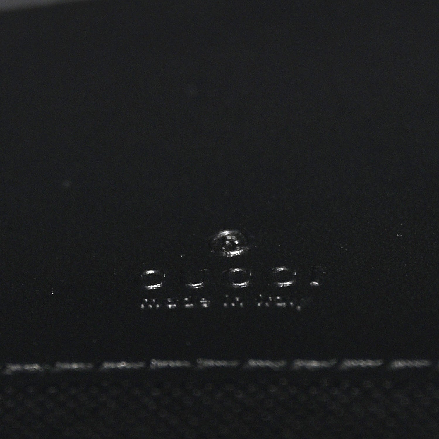 Calfskin GG Super Mini Debossed Chain Wallet Black