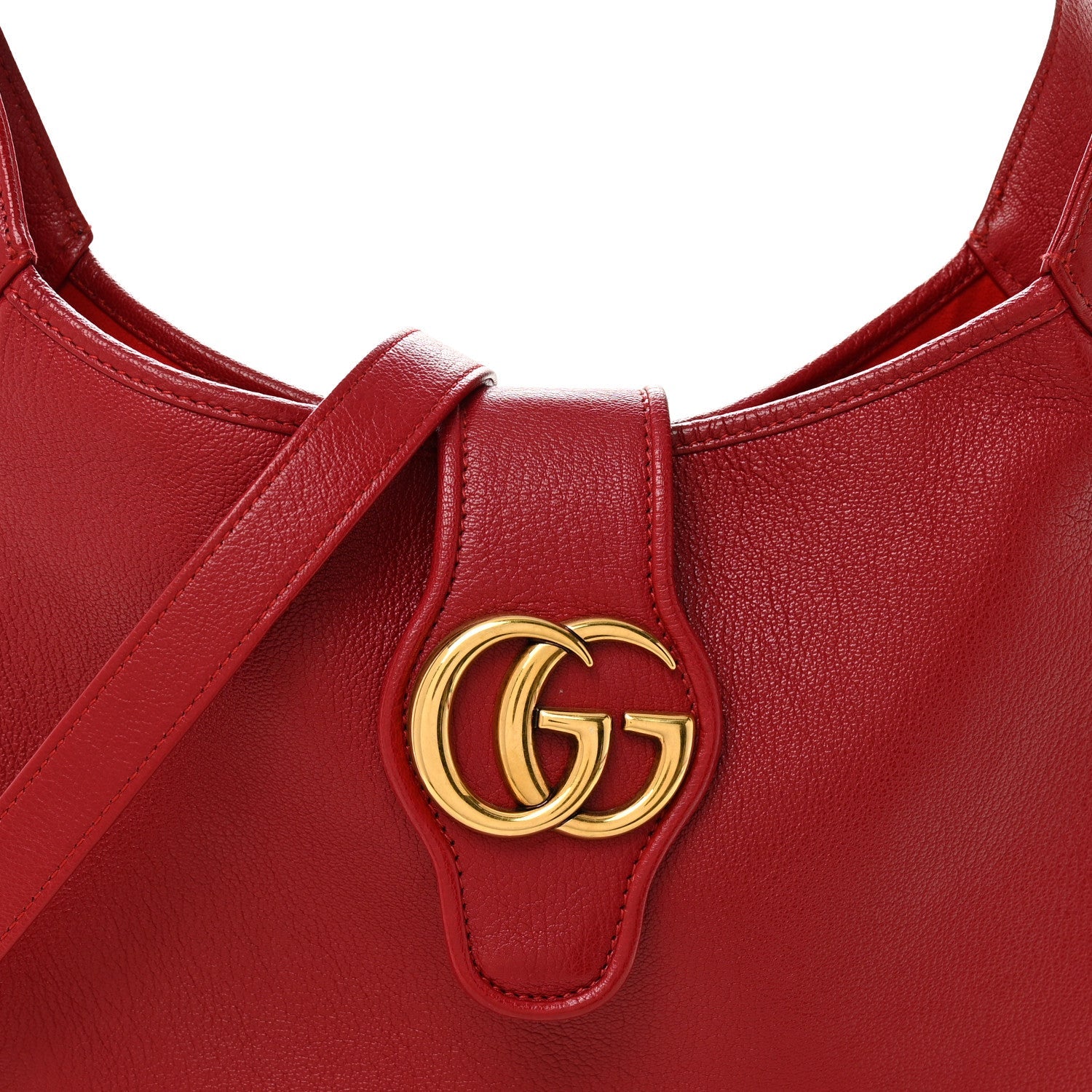 Goatskin Medium Aphrodite Shoulder Bag Hibiscus Red