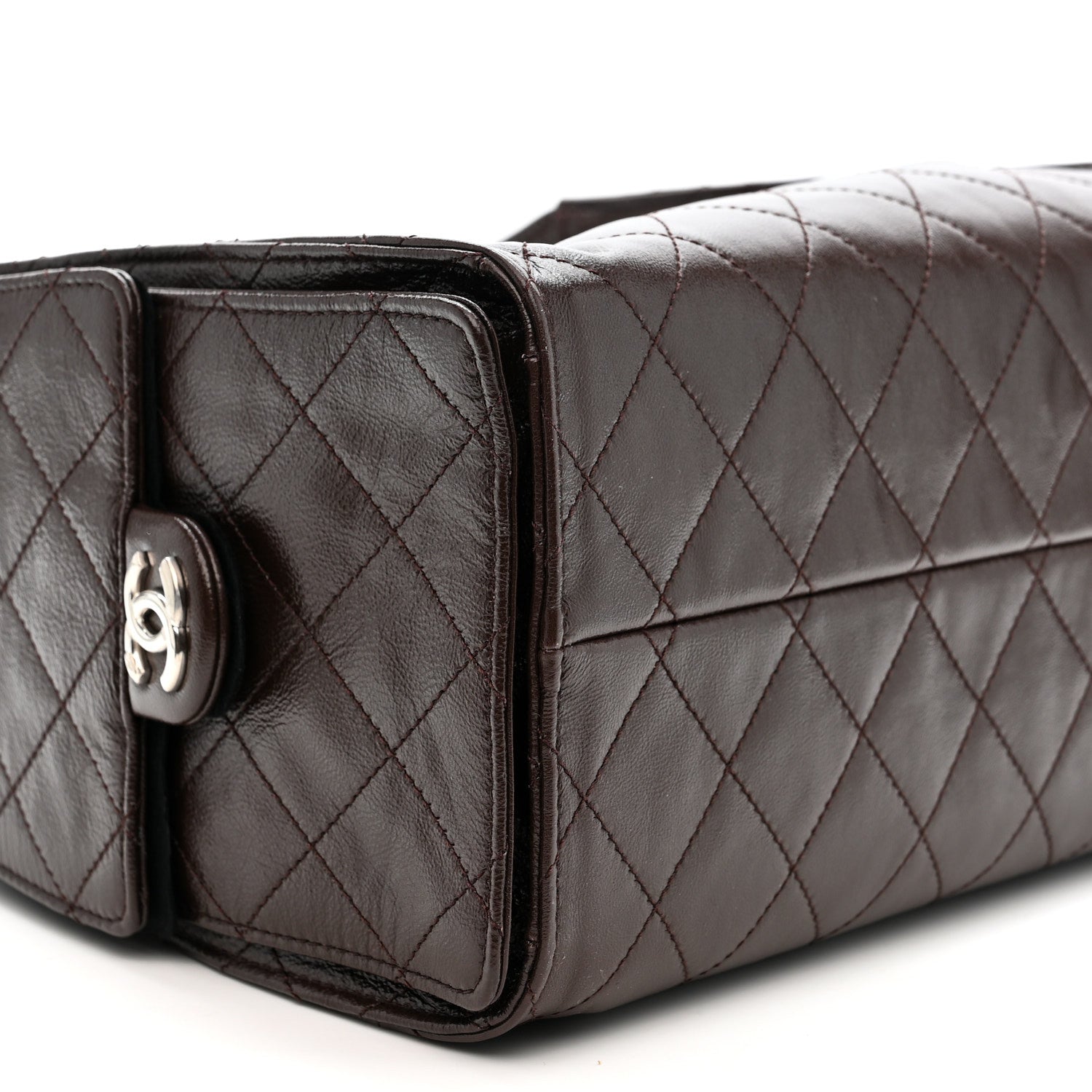 Caviar Quilted Small Chanel 25 Handbag Dark Brown