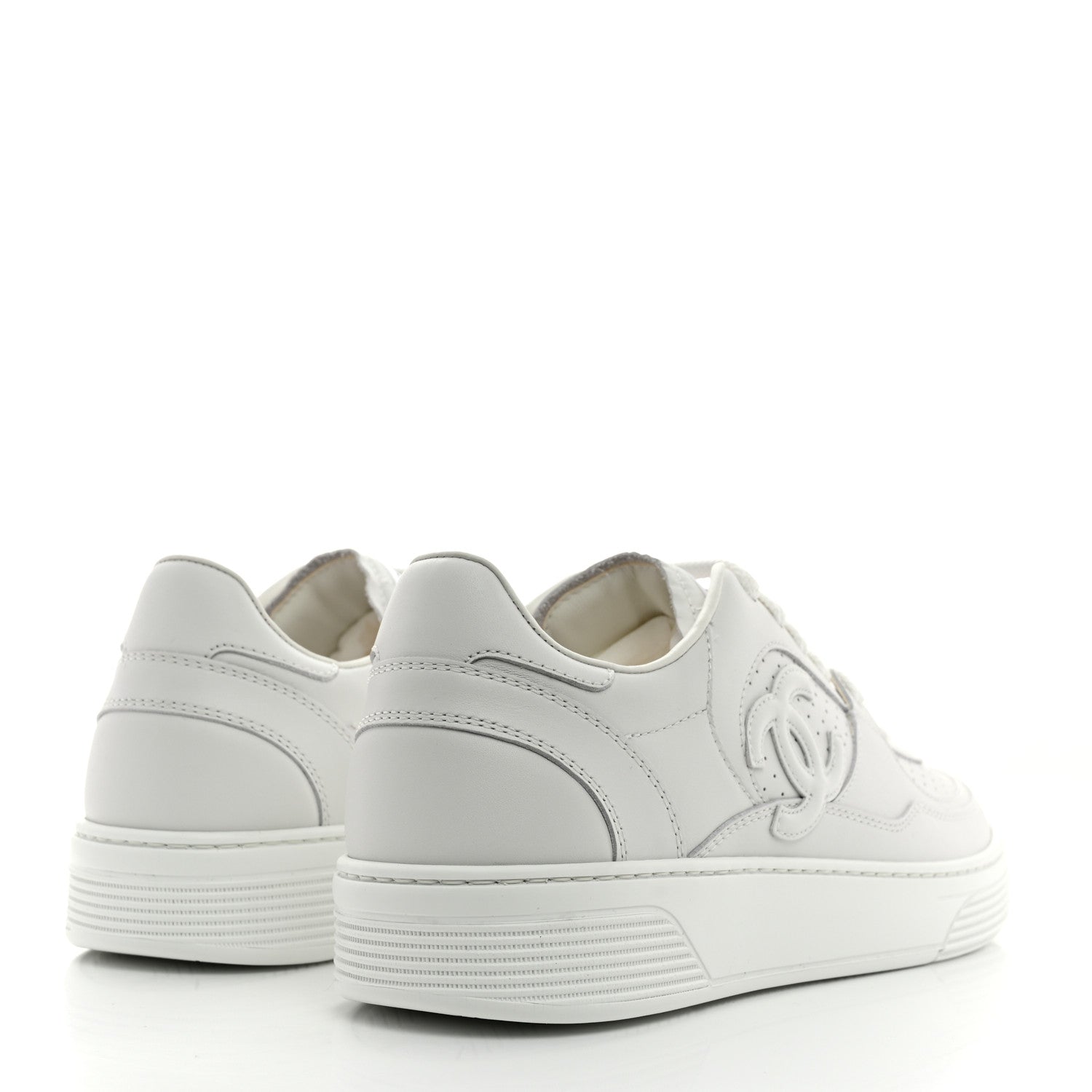 Calfskin Womens CC Sneakers 41 White