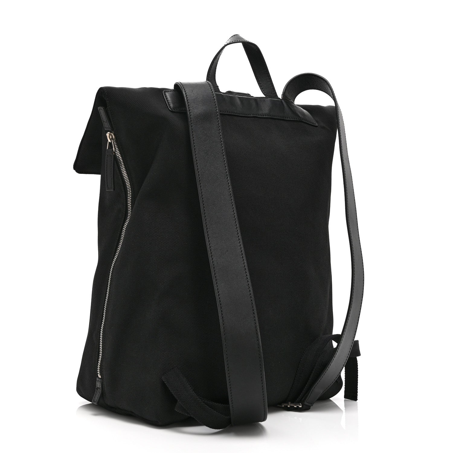 Techno Canvas Web Single Buckle Backpack Black