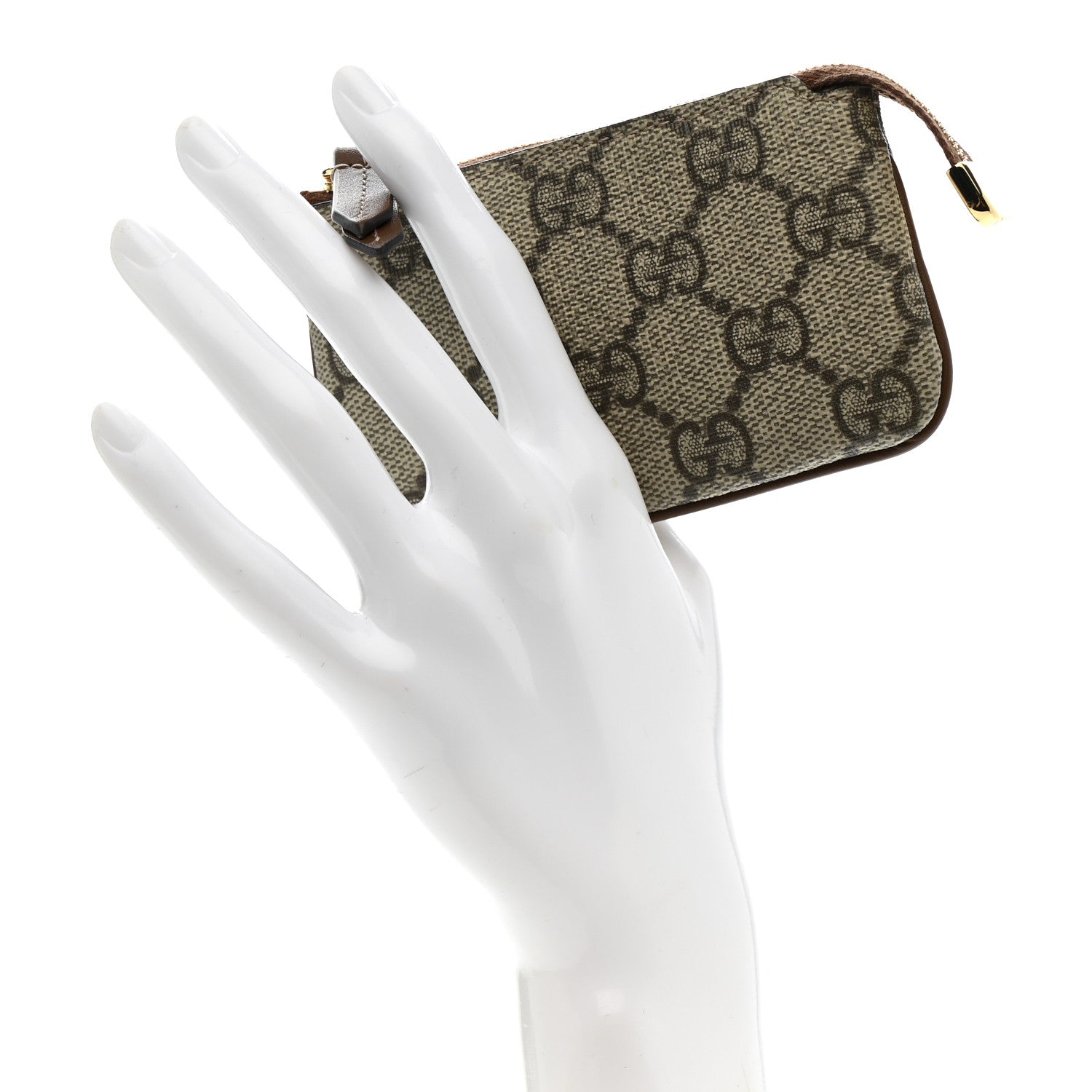 GG Supreme Monogram Key Case Beige Ebony Cuir