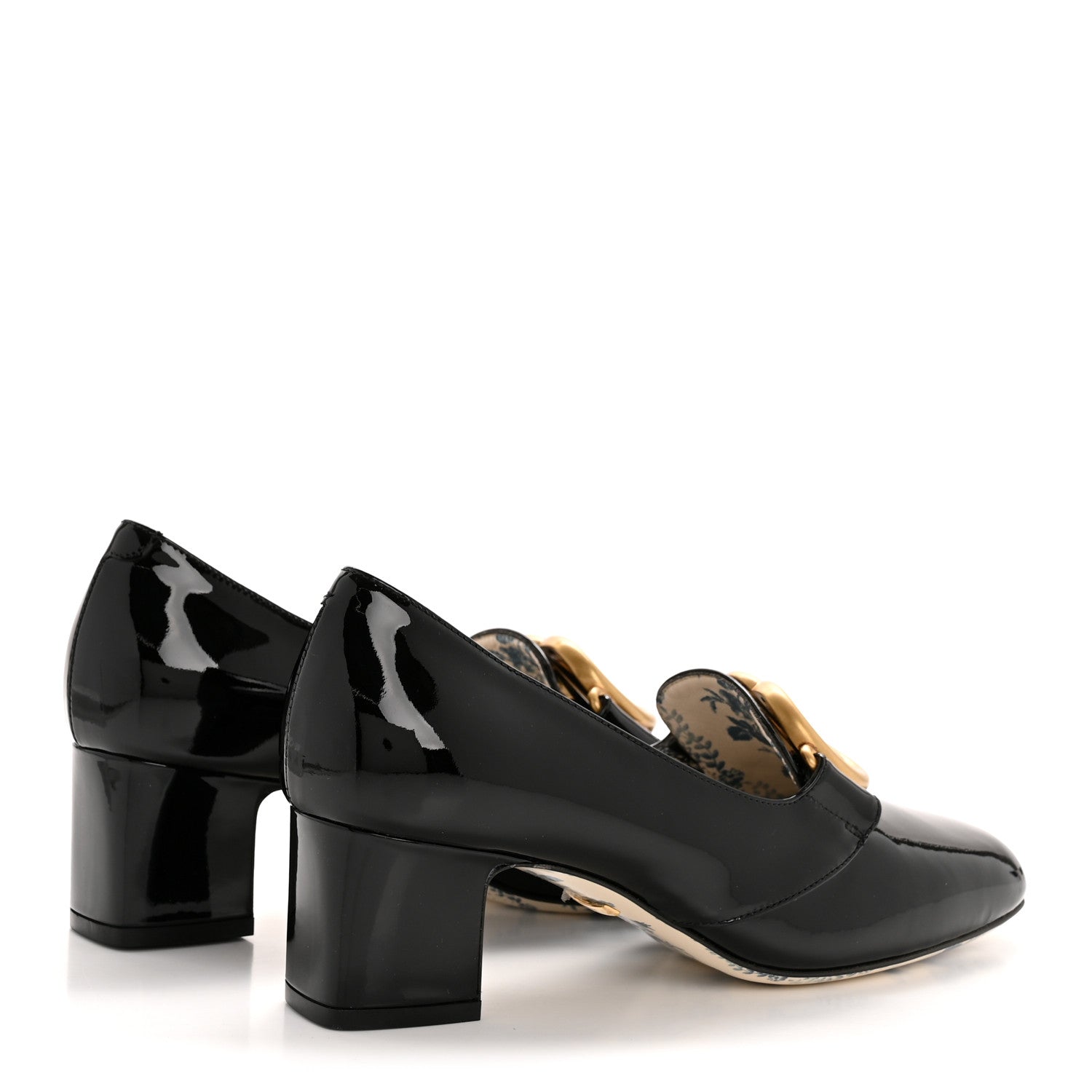 Vernice GG Victoire 55mm Loafer Pumps 36 Black