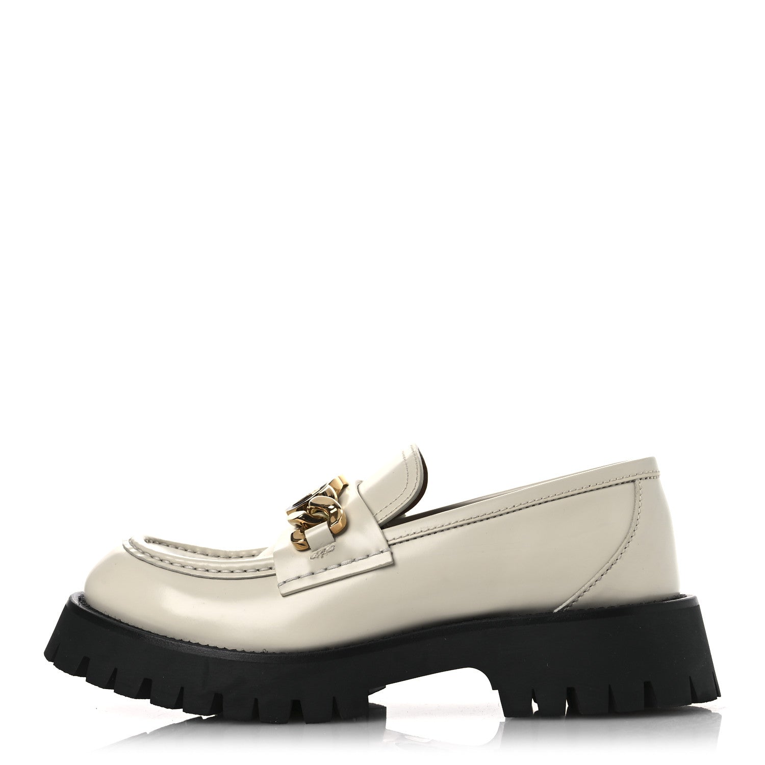 Cordovan Lux Womens Jeanne Platform Lug Sole 30/45mm Loafers 39 Mystic White