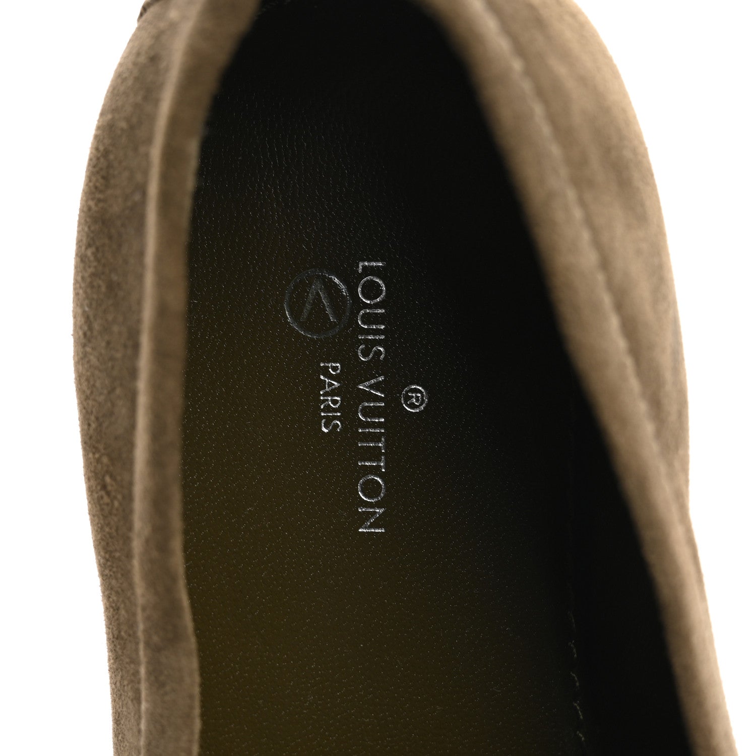 Suede Upper Case Flat Loafers 40 Green