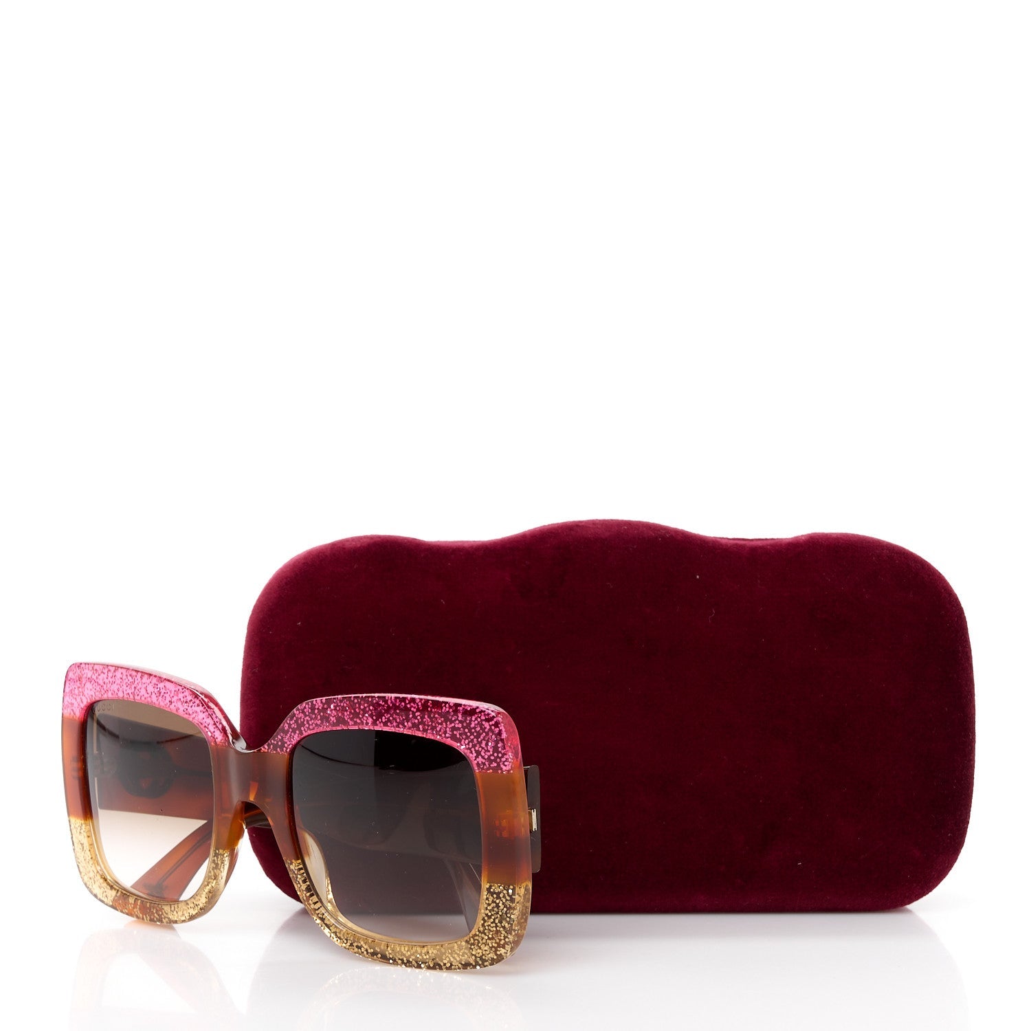 Square Frame GG0083S Sunglasses Glitter Pink Multi