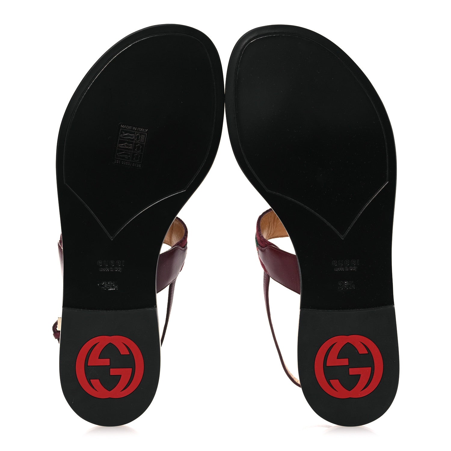 New Canvas GG Malaga Kid Web Interlocking G Womens Thong Sandals 39.5 Rosso Ancora