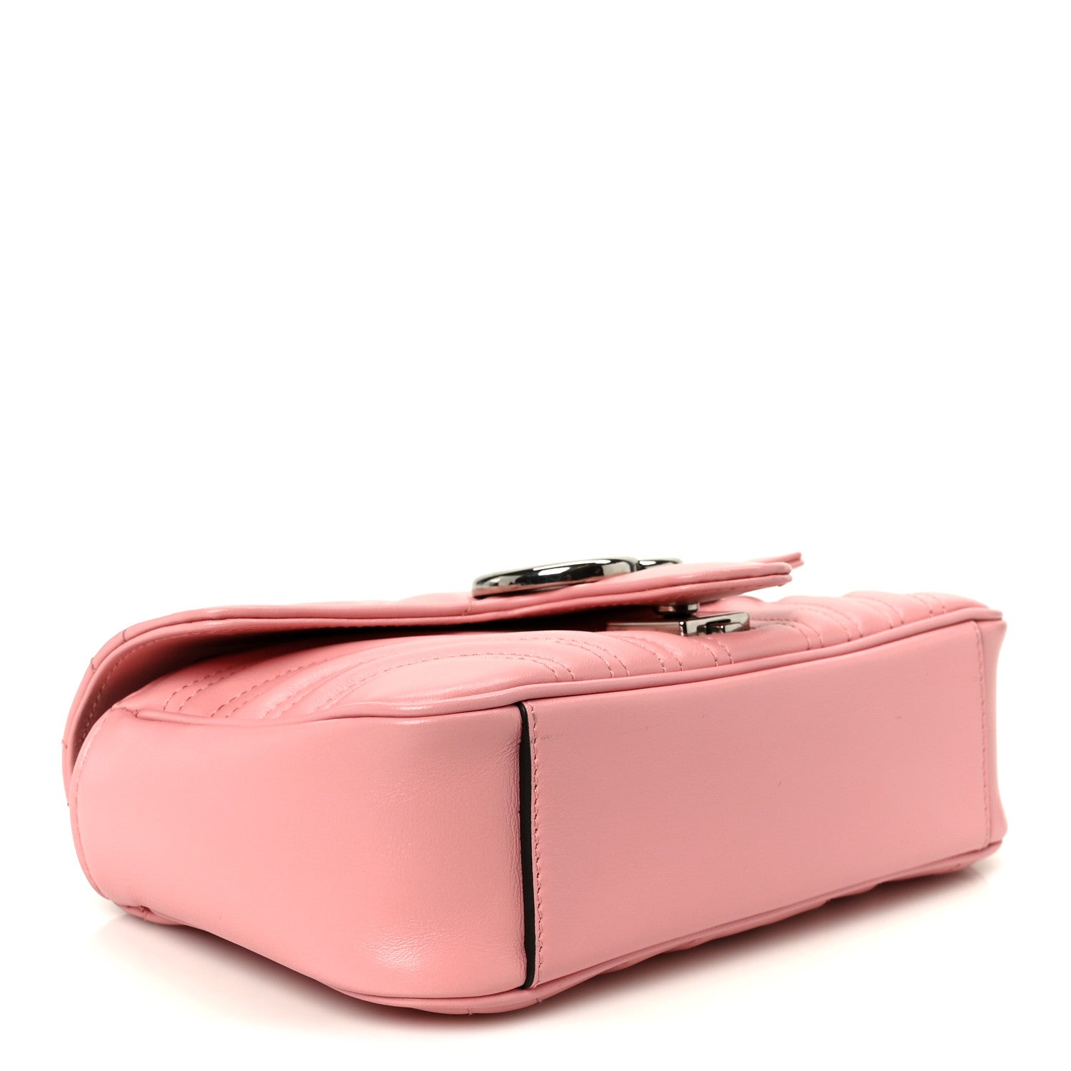 Calfskin Matelasse Mini GG Marmont Shoulder Bag Wild Rose