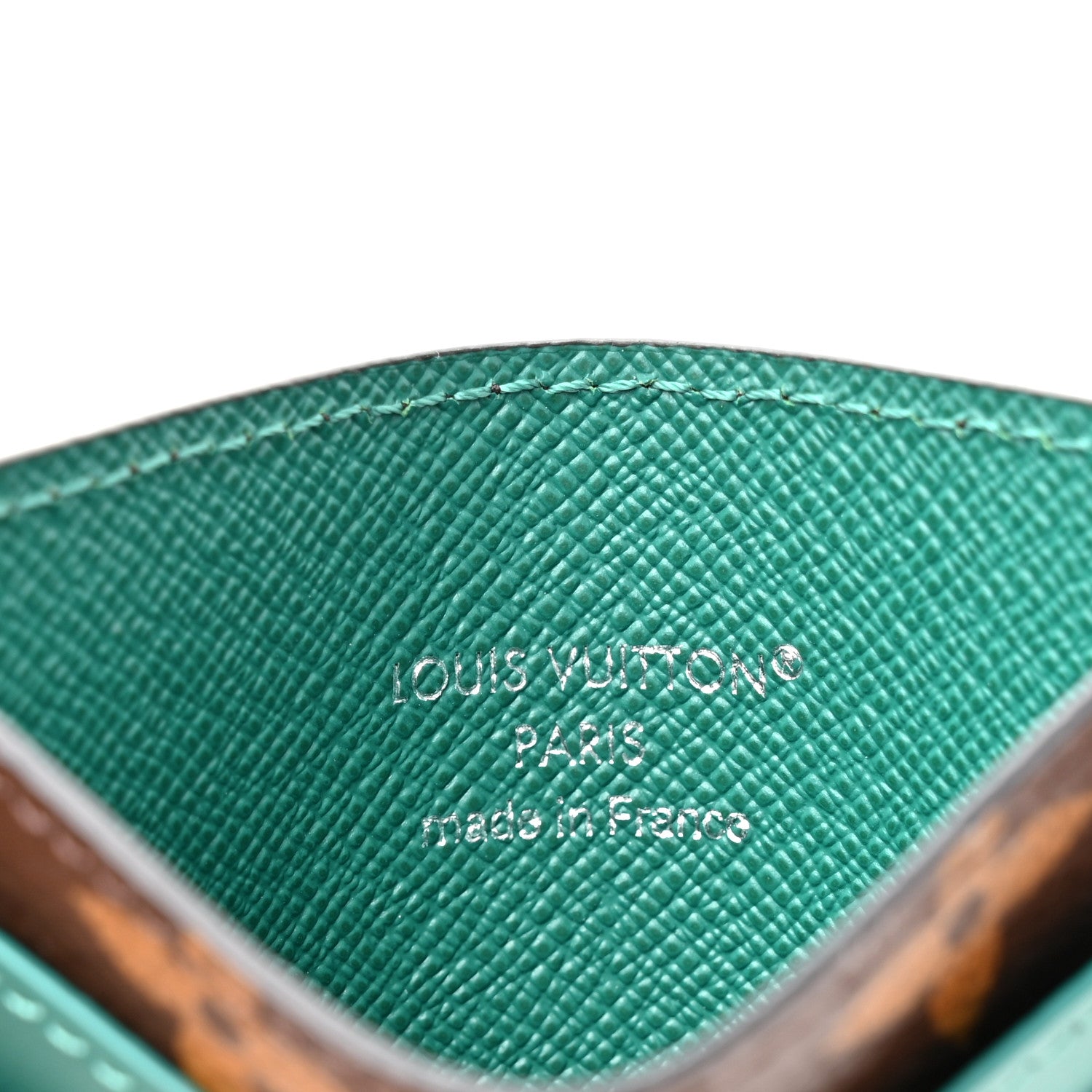 Monogram Macassar Double Card Holder Borneo Green