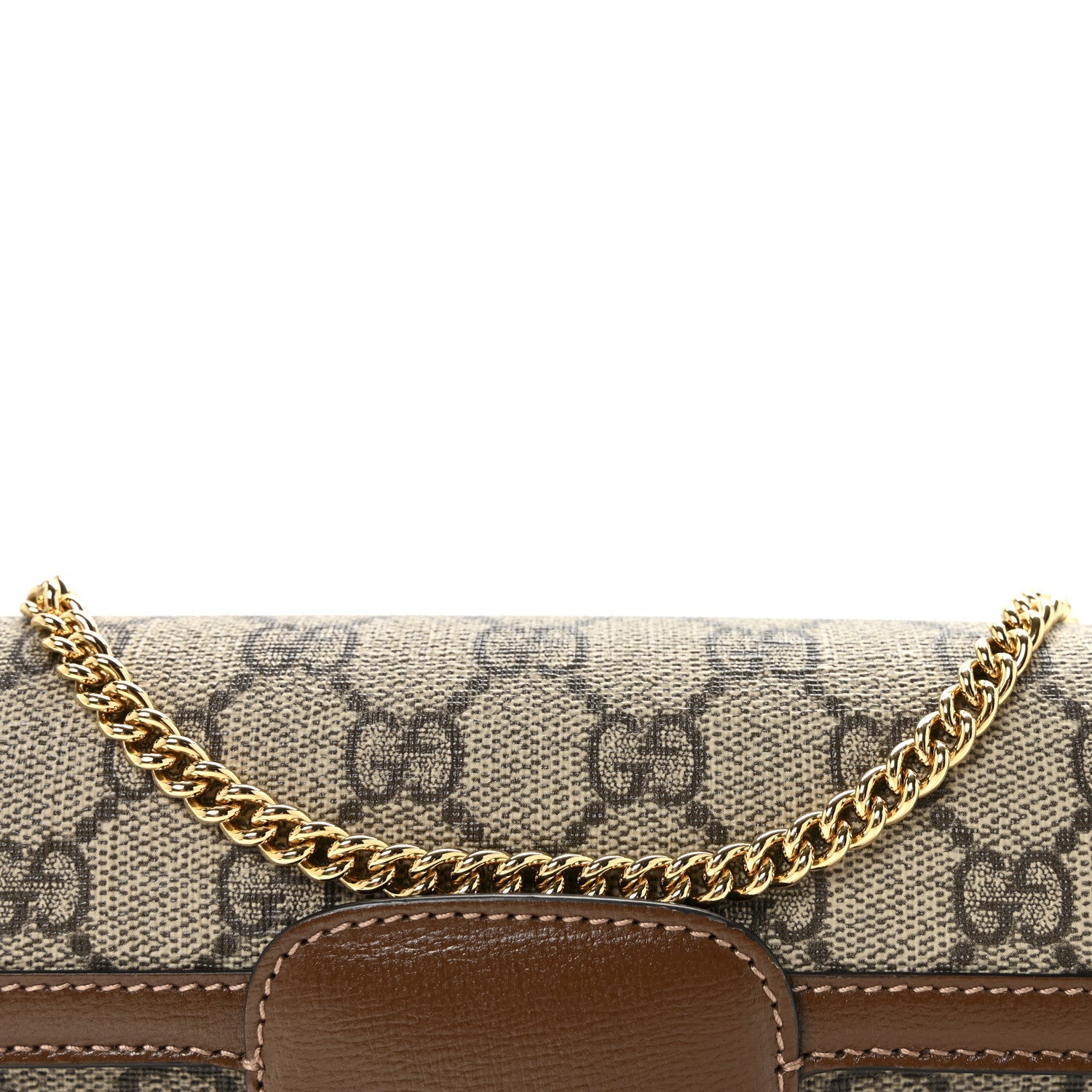 GG Supreme Monogram Azalea Calfskin Horsebit 1955 Mini Bag Beige Ebony Brown Sugar
