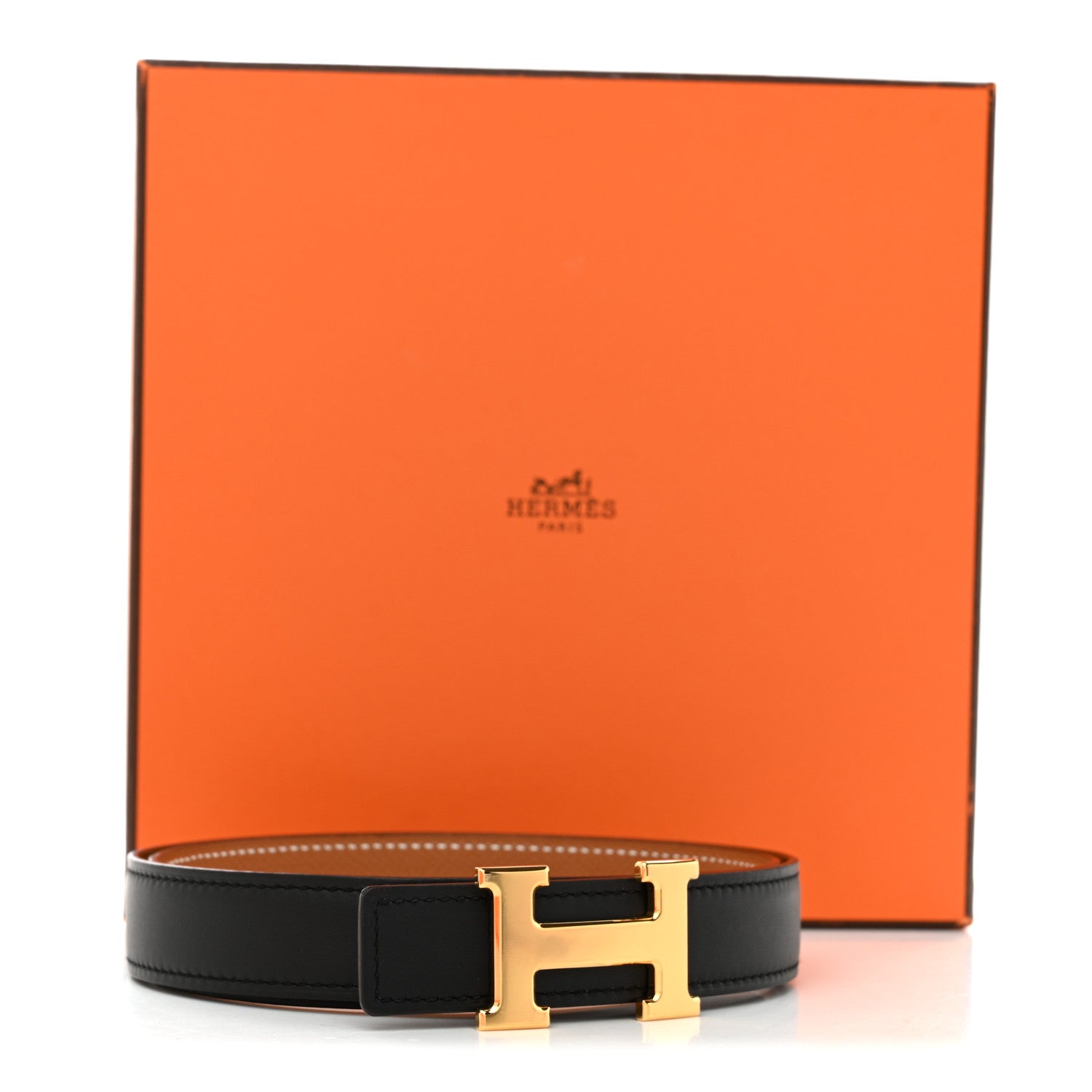 Swift Epsom 24mm Mini Constance H Belt 75 Black Gold