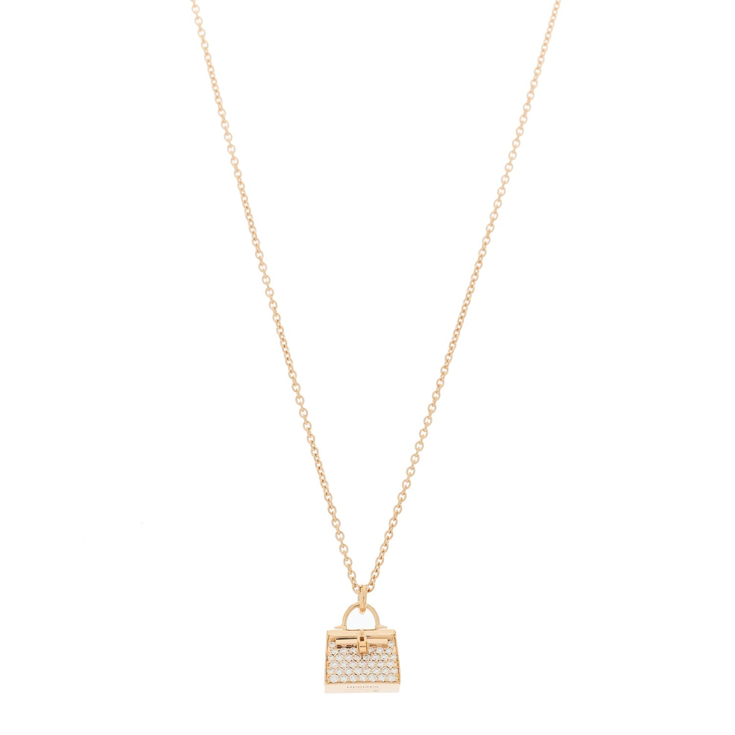 18K Rose Gold Diamond Kelly Amulettes Pendant Necklace