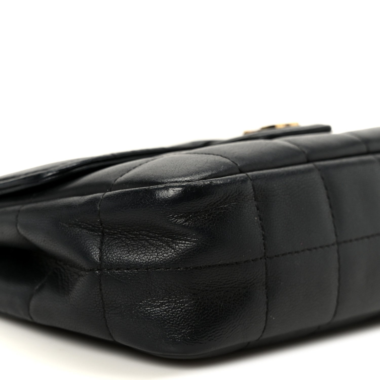 Lambskin Quilted Mini Chocolate Bar Flap Black