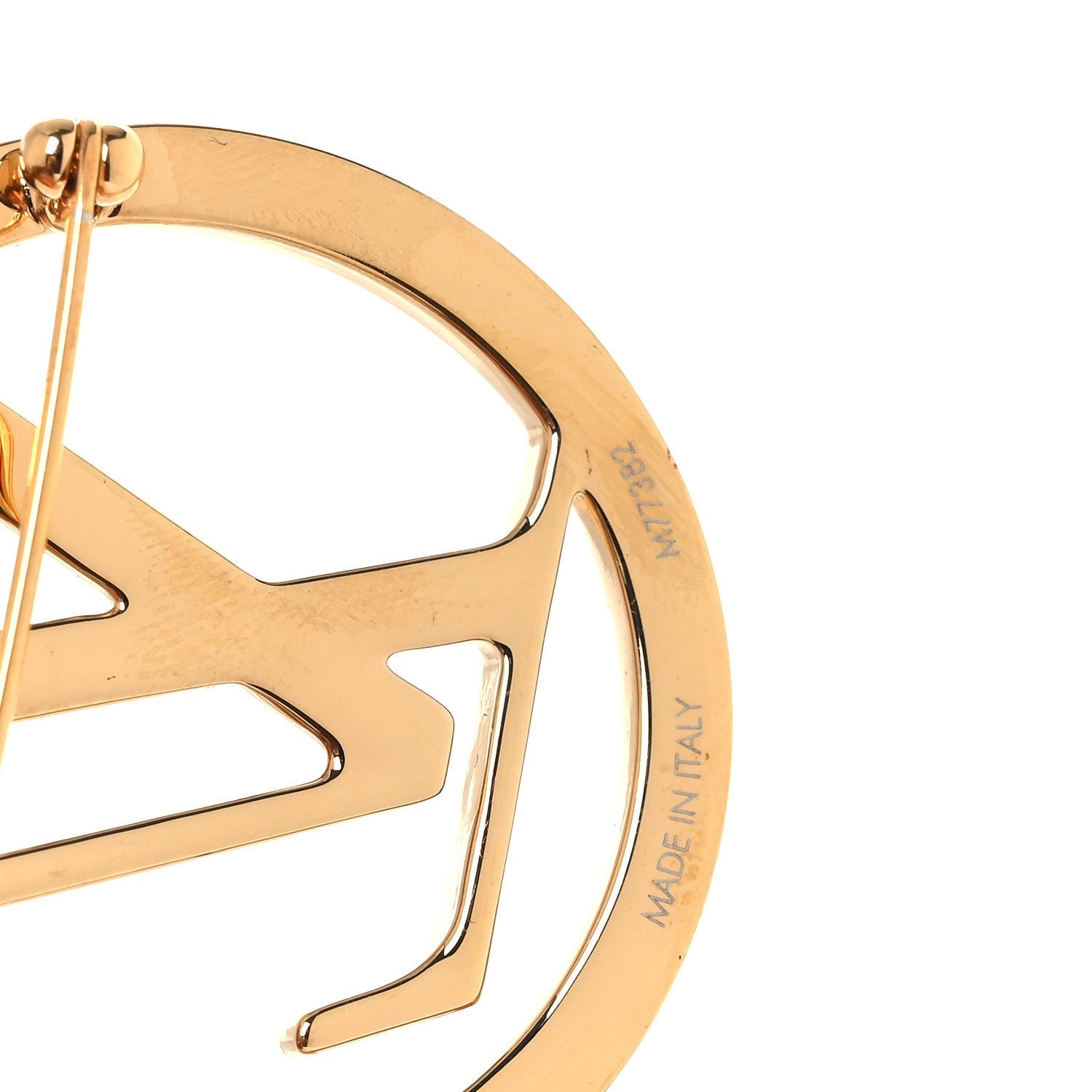 Metal LV Brooch Gold