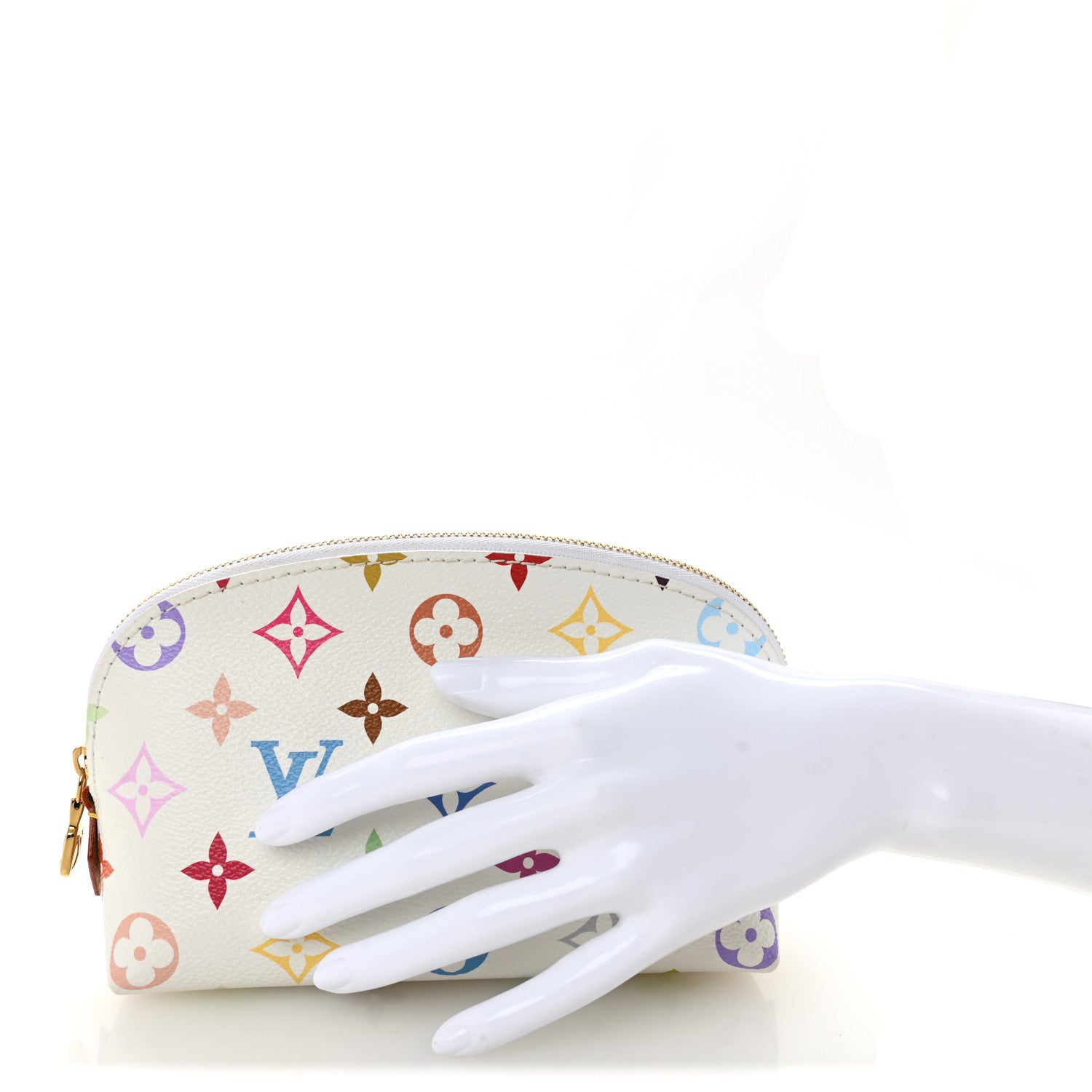 LV x TM Monogram Multicolor Cosmetic Pouch PM White
