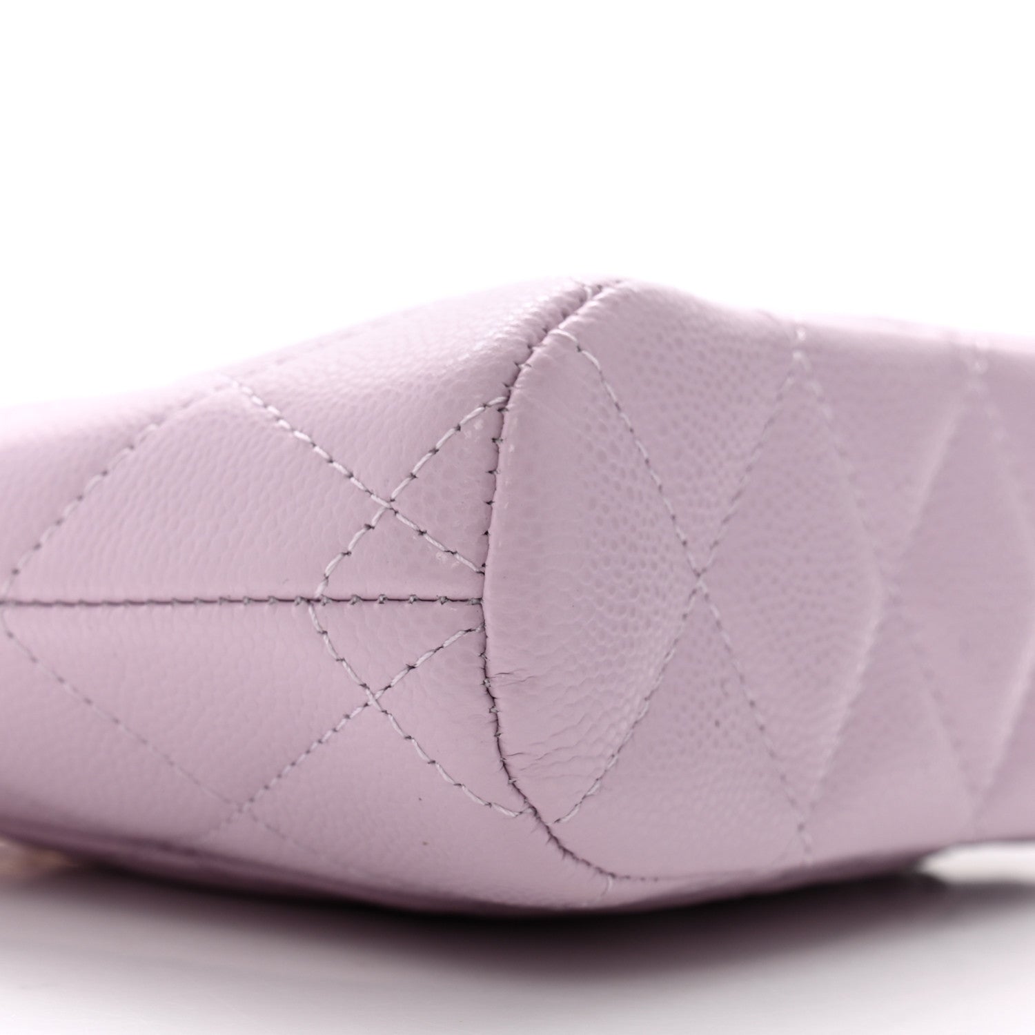Caviar Quilted Clutch with Chain Light Purple