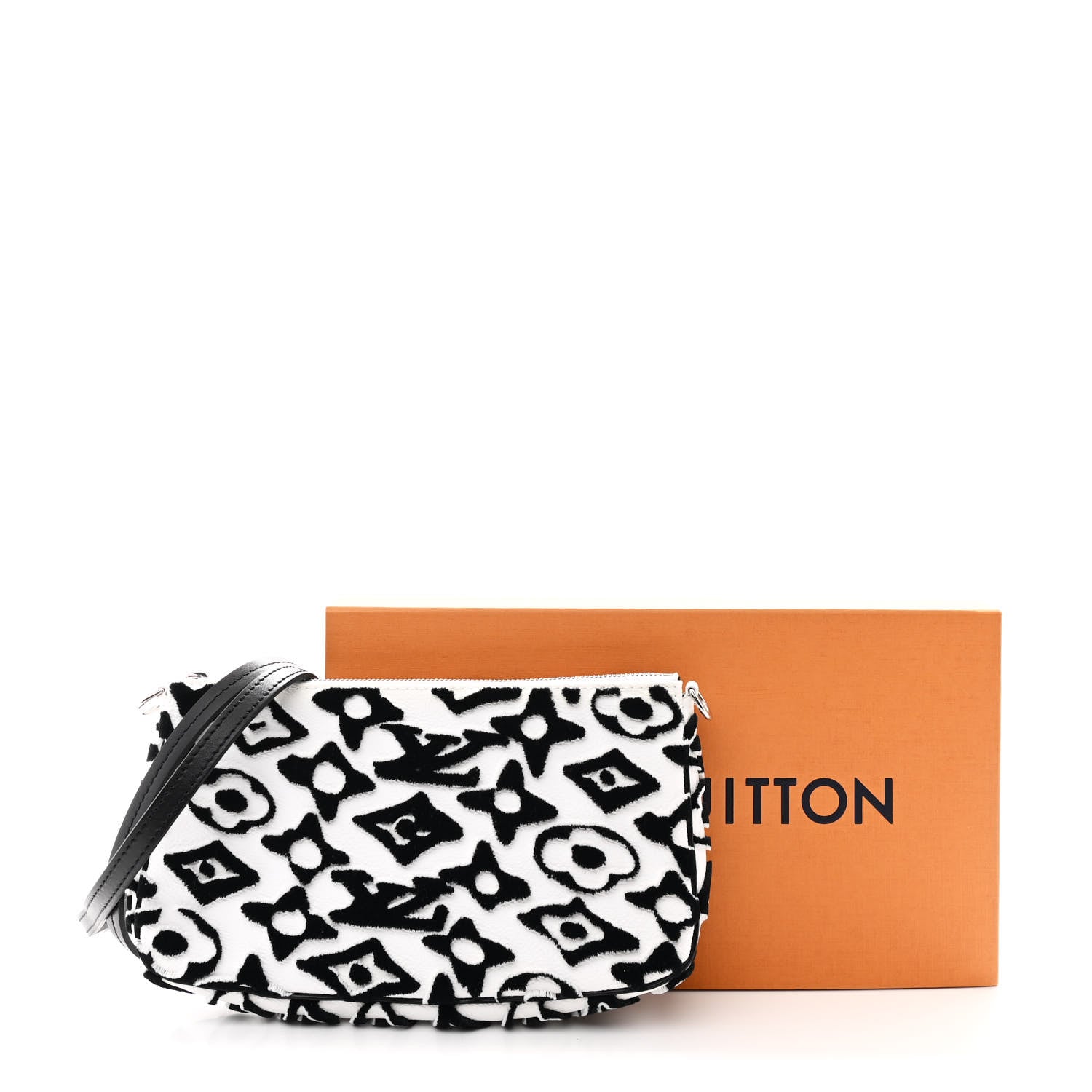 X UF Tufted Monogram Pochette Accessories White Black