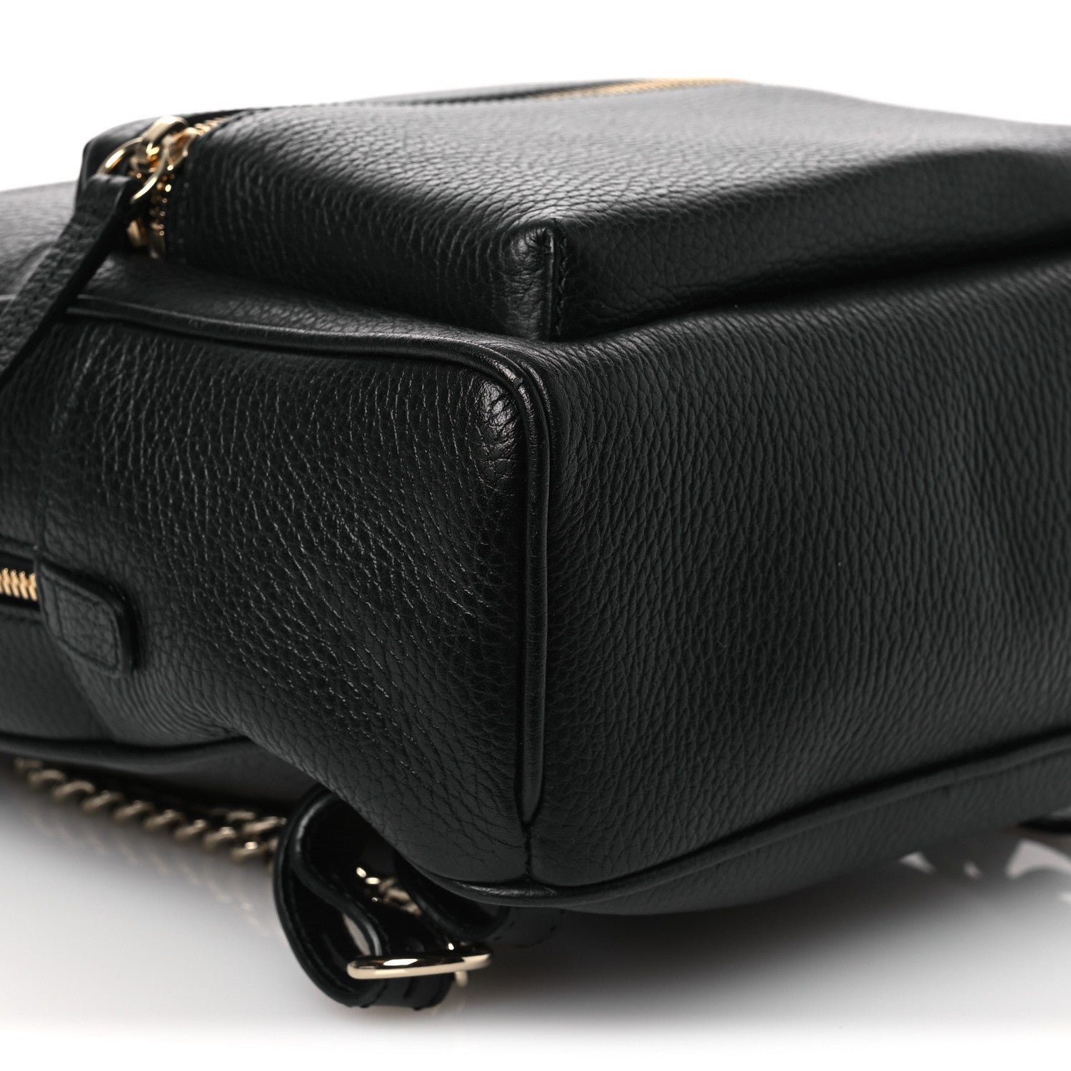 Pebbled Calfskin Soho Chain Backpack Black