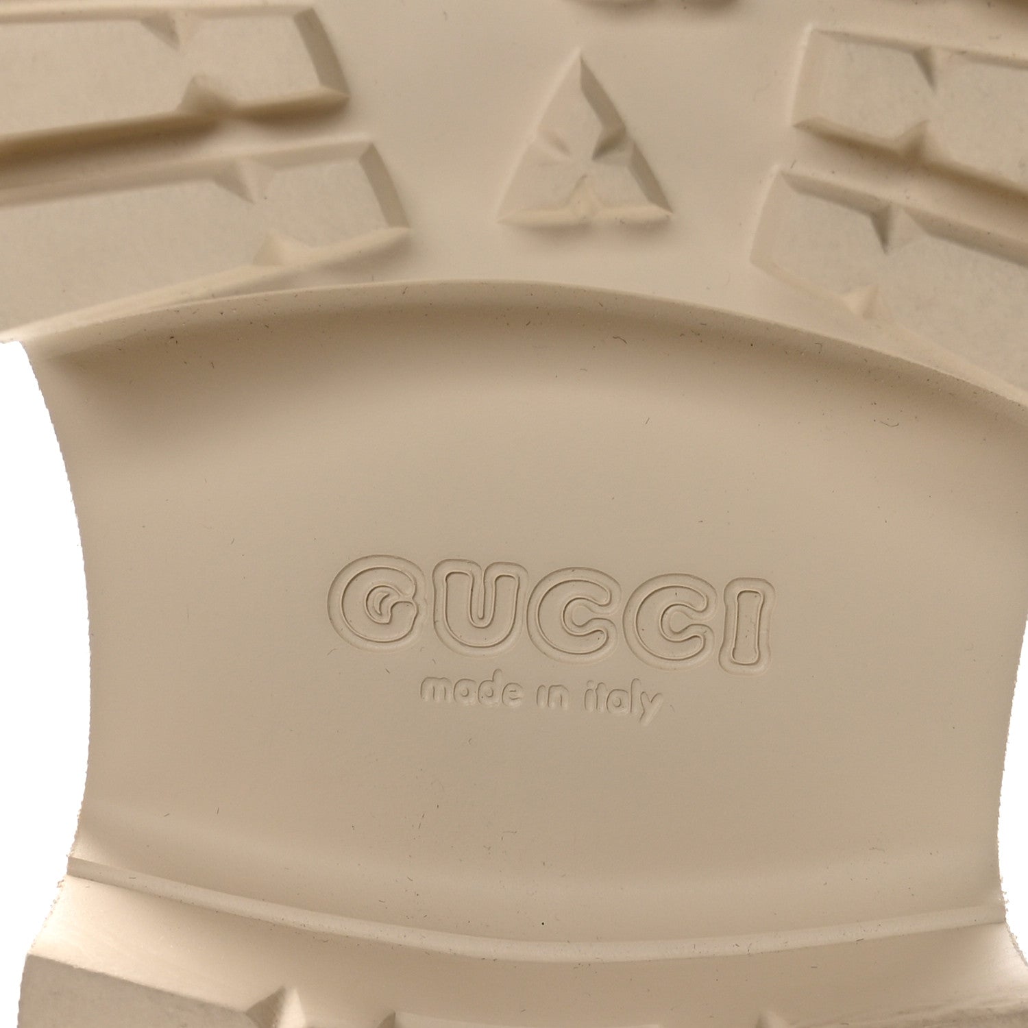 Rubber GG Monogram Perforated Elea Platform 55mm Lug Sole Sandals 38 Mystic White