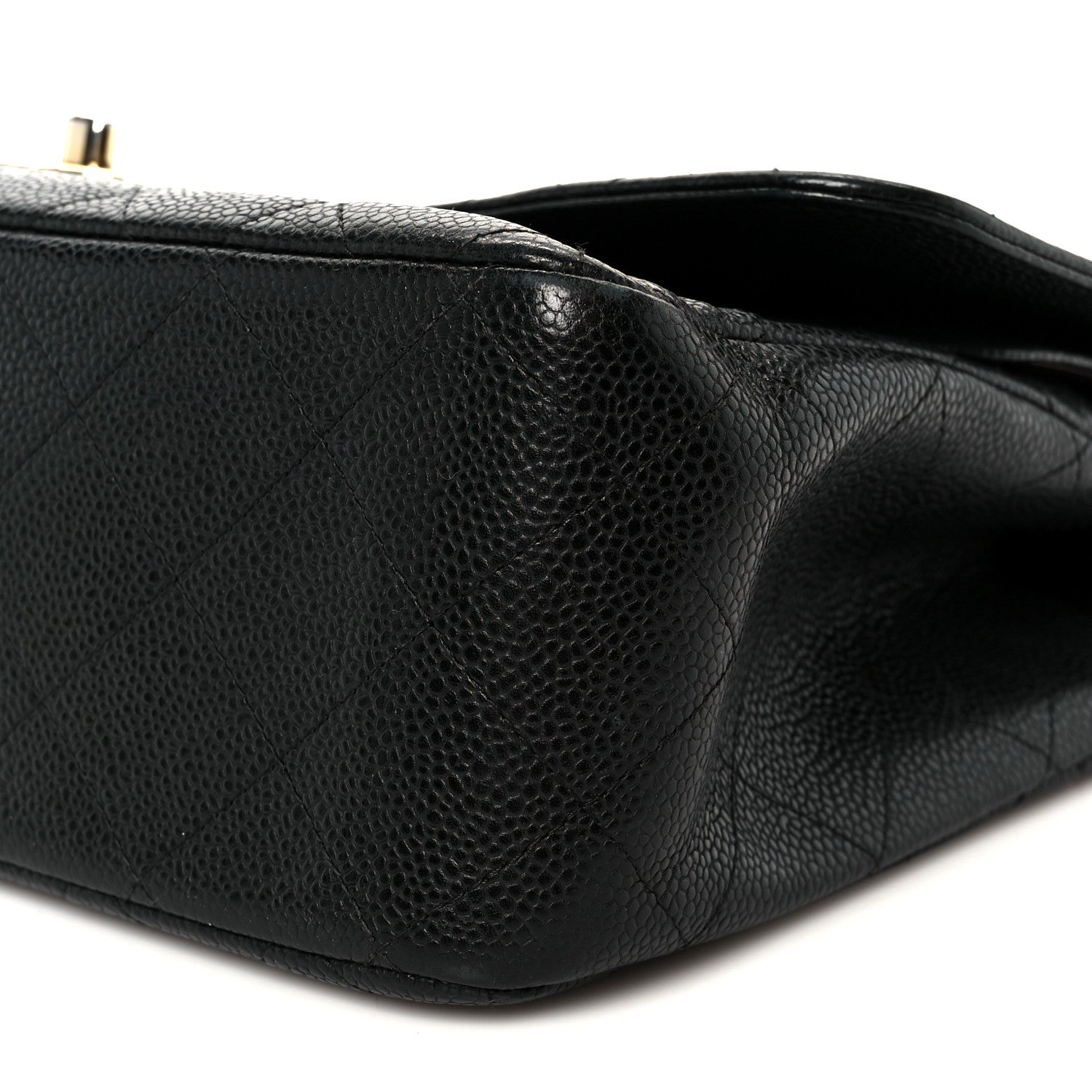 Caviar Quilted Jumbo Double Flap Black
