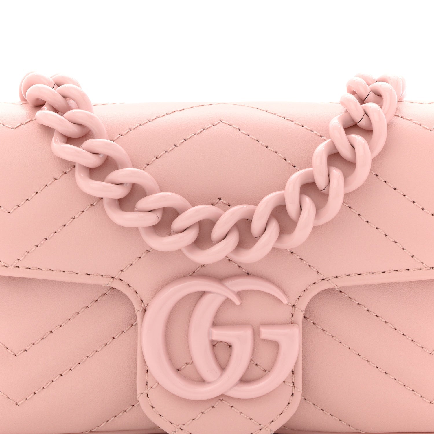 Calfskin Matelasse Monochrome GG Marmont Chain Belt Bag Perfect Pink