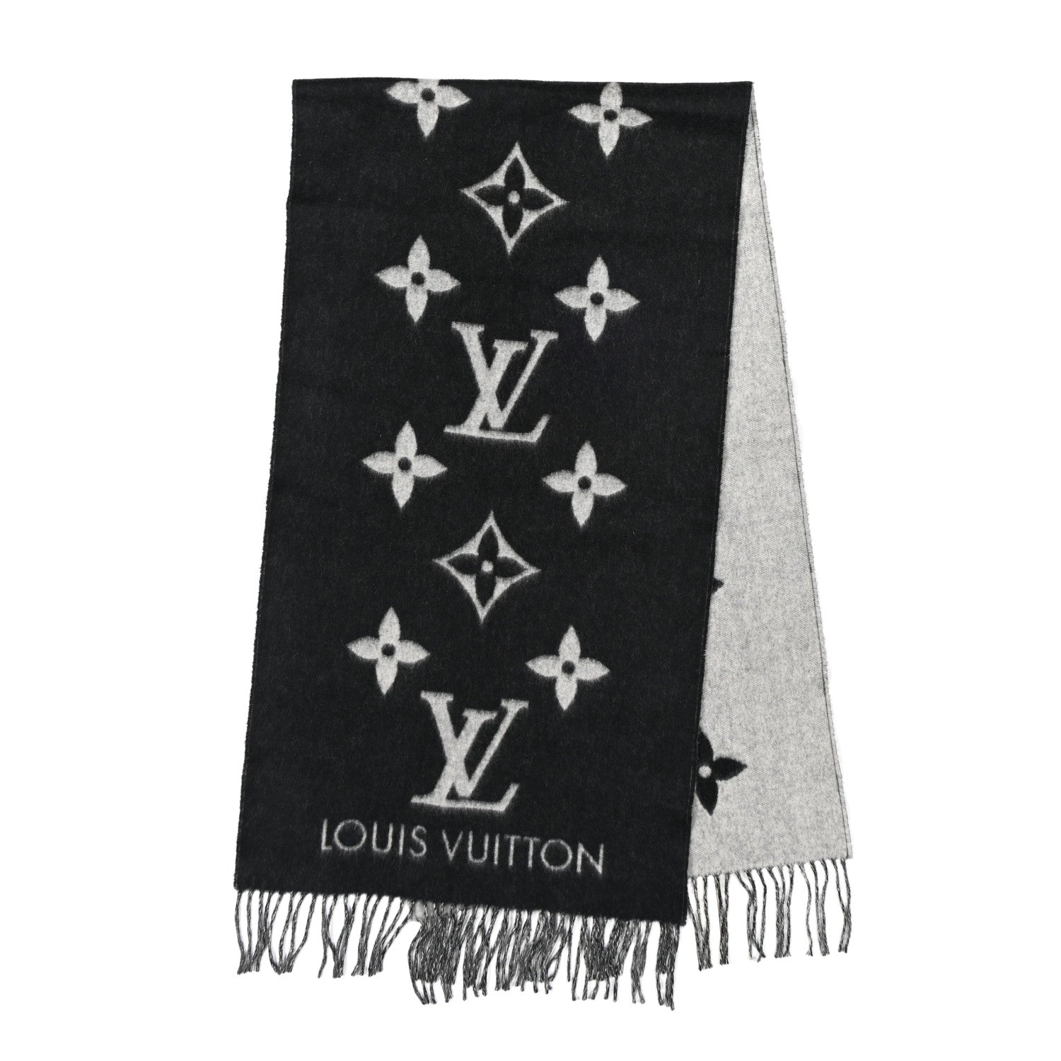 Cashmere Monogram Reykjavik Scarf Black
