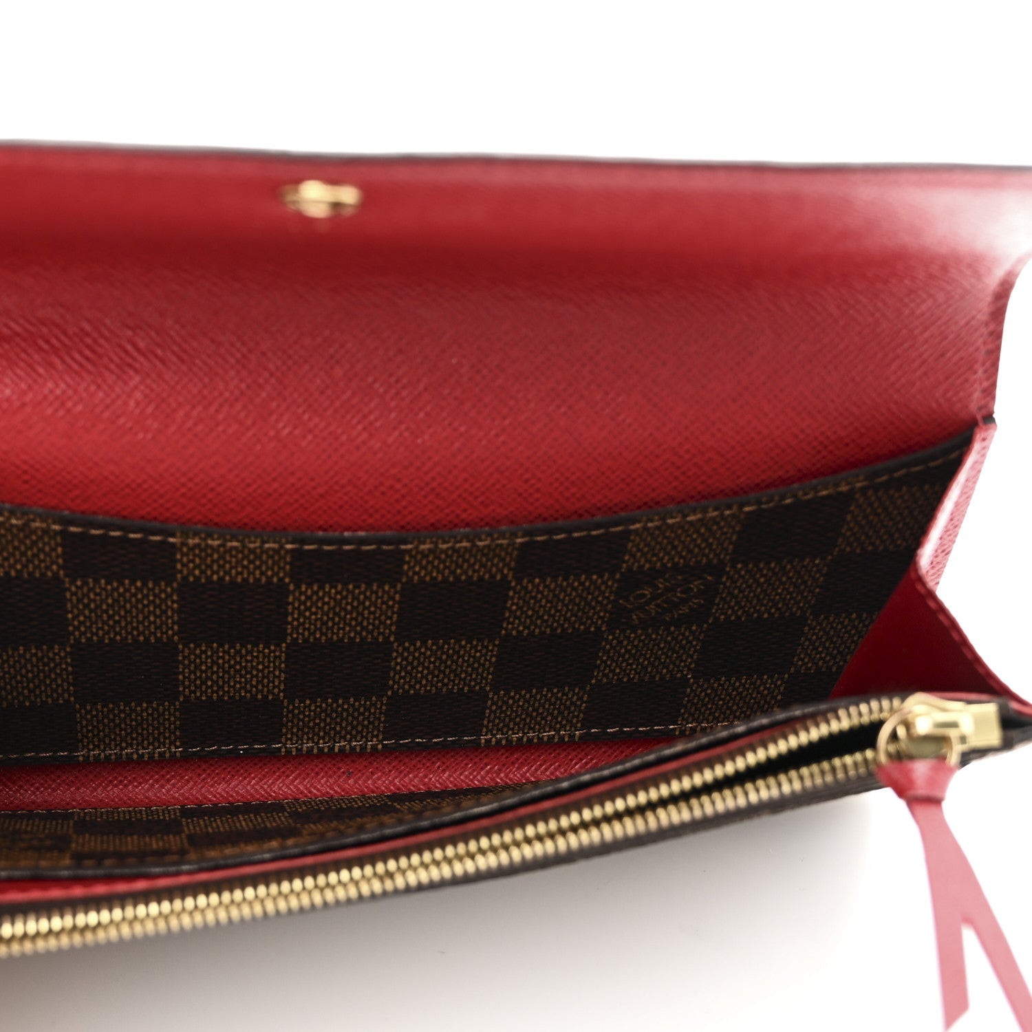Damier Ebene Emilie Wallet Red