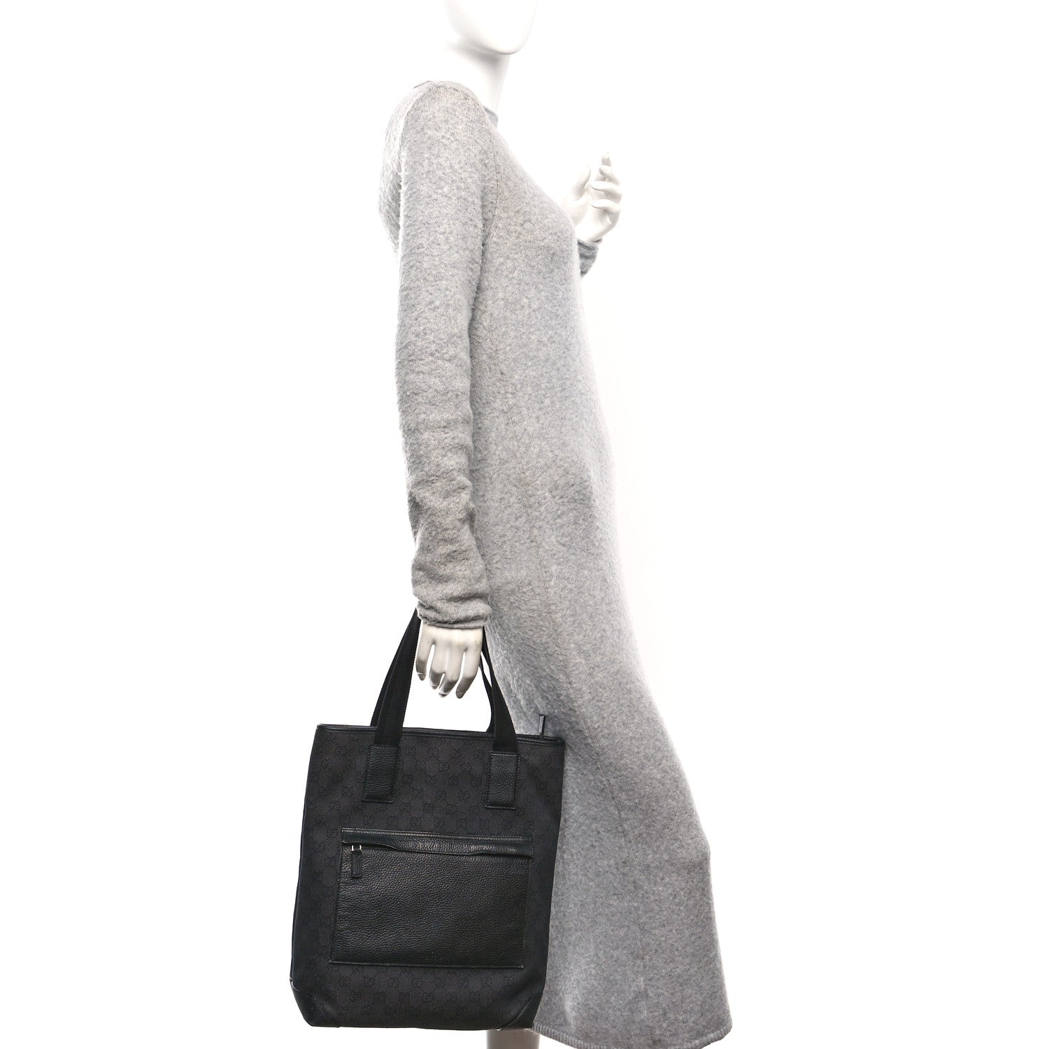 Denim Monogram Tote Bag Black