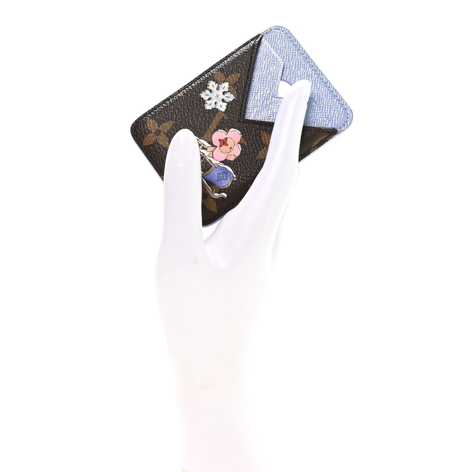 Monogram Magnet Vivienne Card Holder Blue Frost