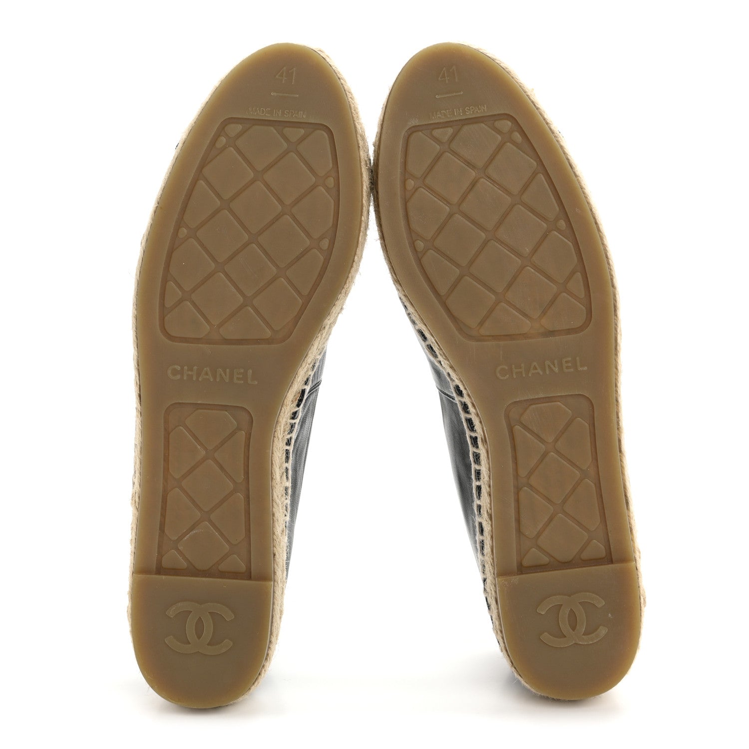 Lambskin CC Espadrilles 41 Black White Grey